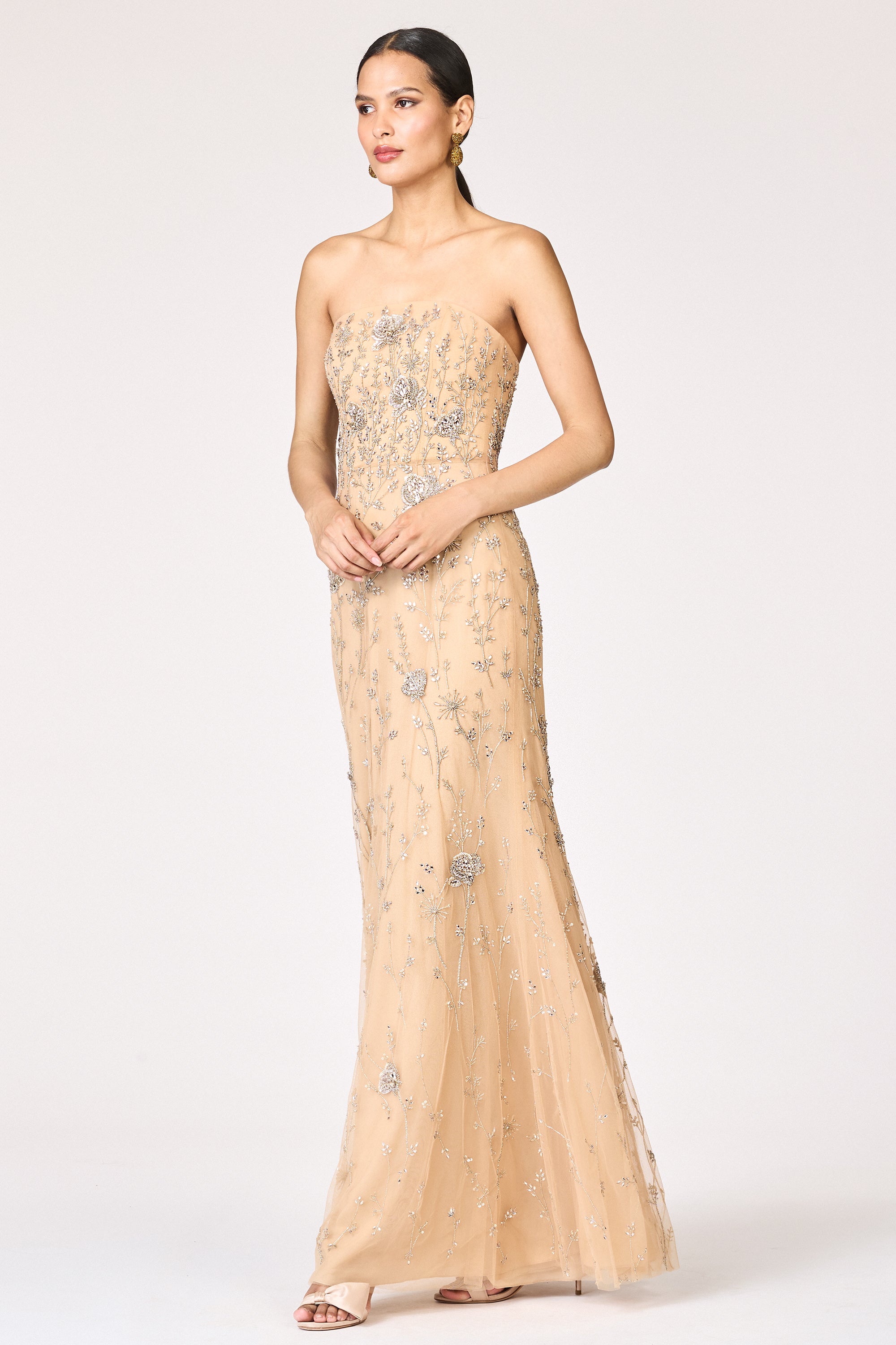 EMBELLISHED VIENNA GOWN - FAWN