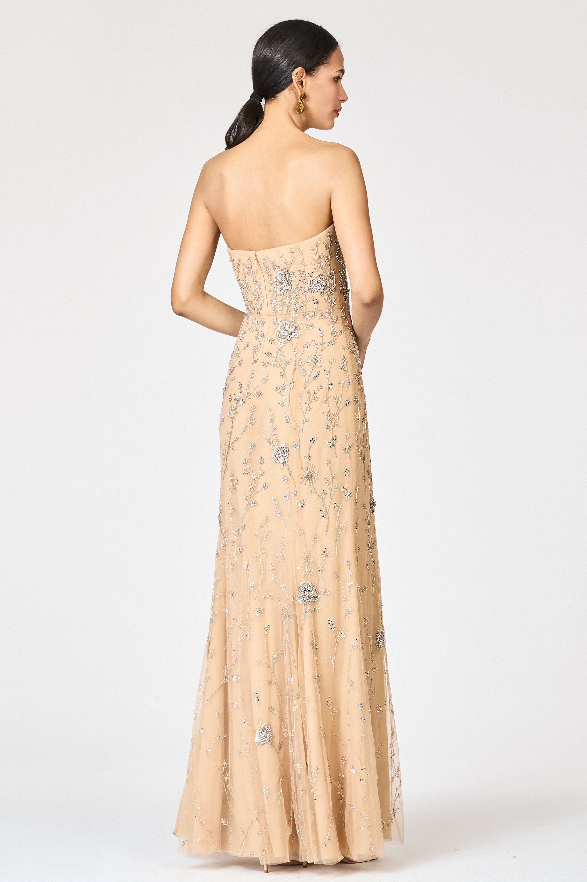 EMBELLISHED VIENNA GOWN - FAWN