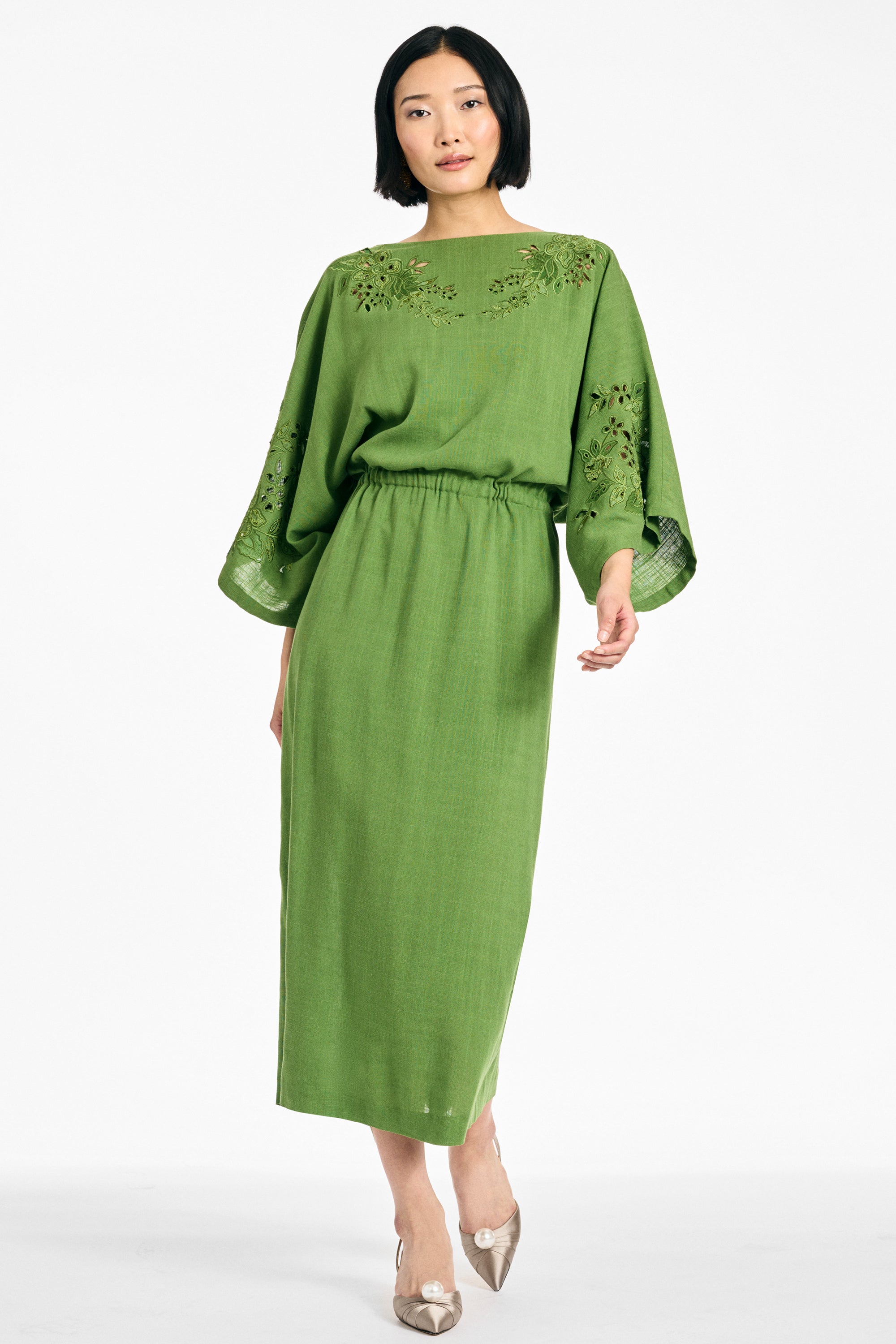 KIERA DRESS - FERN GREEN