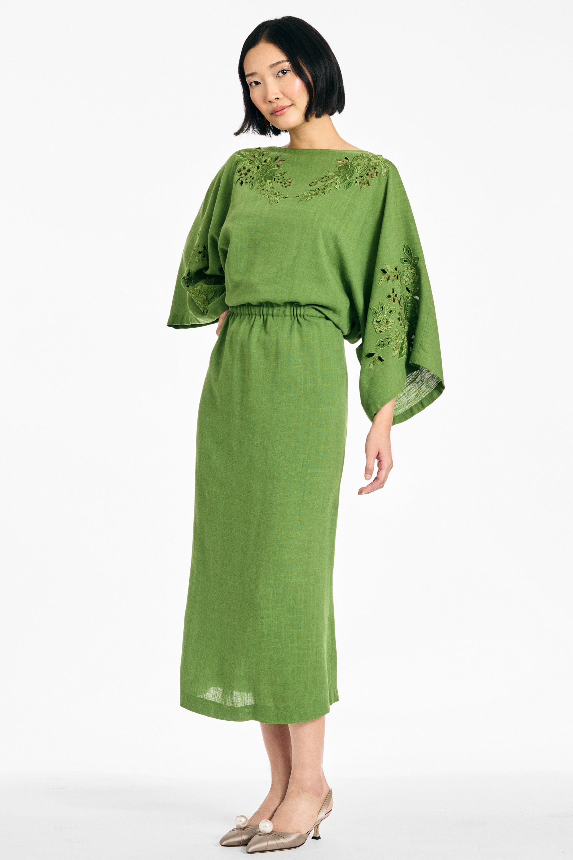 KIERA DRESS - FERN GREEN