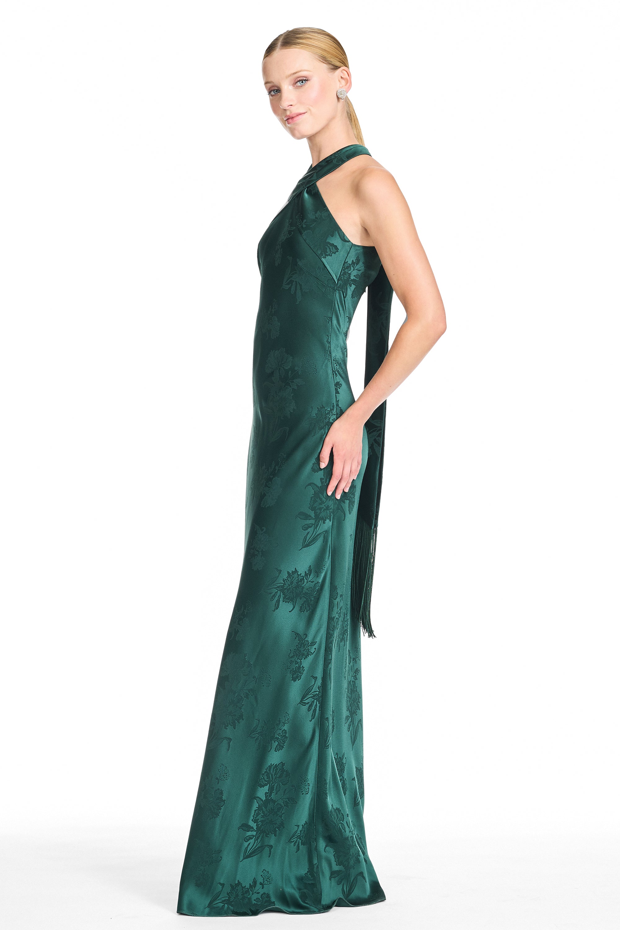 LAURANT GOWN WITH TASSELS - DARK FOREST