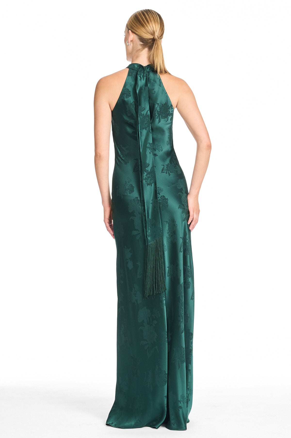 Laurant gown with tassels   dark forest