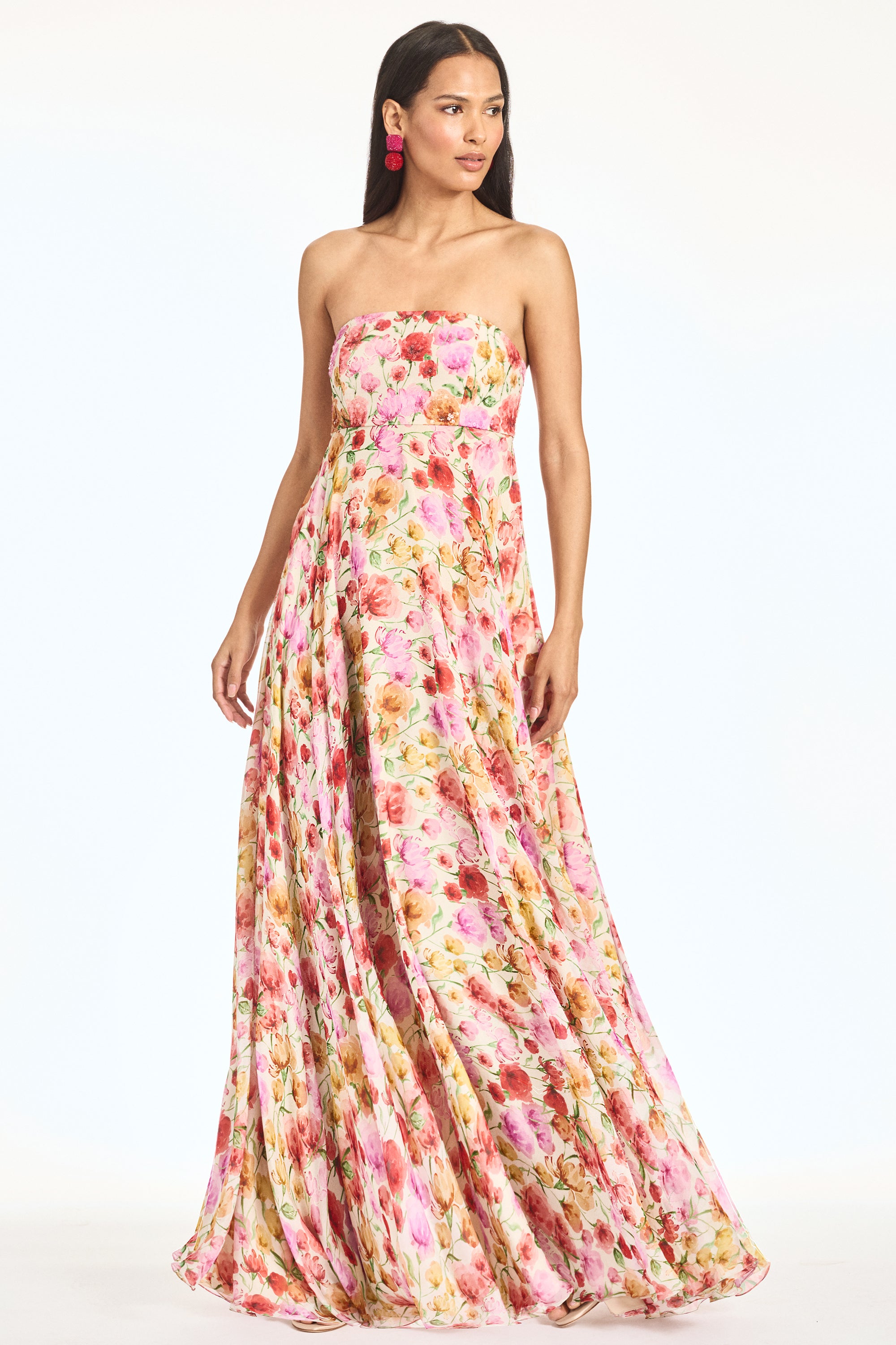 EMBELLISHED AMES GOWN - SUNSET POPPIES