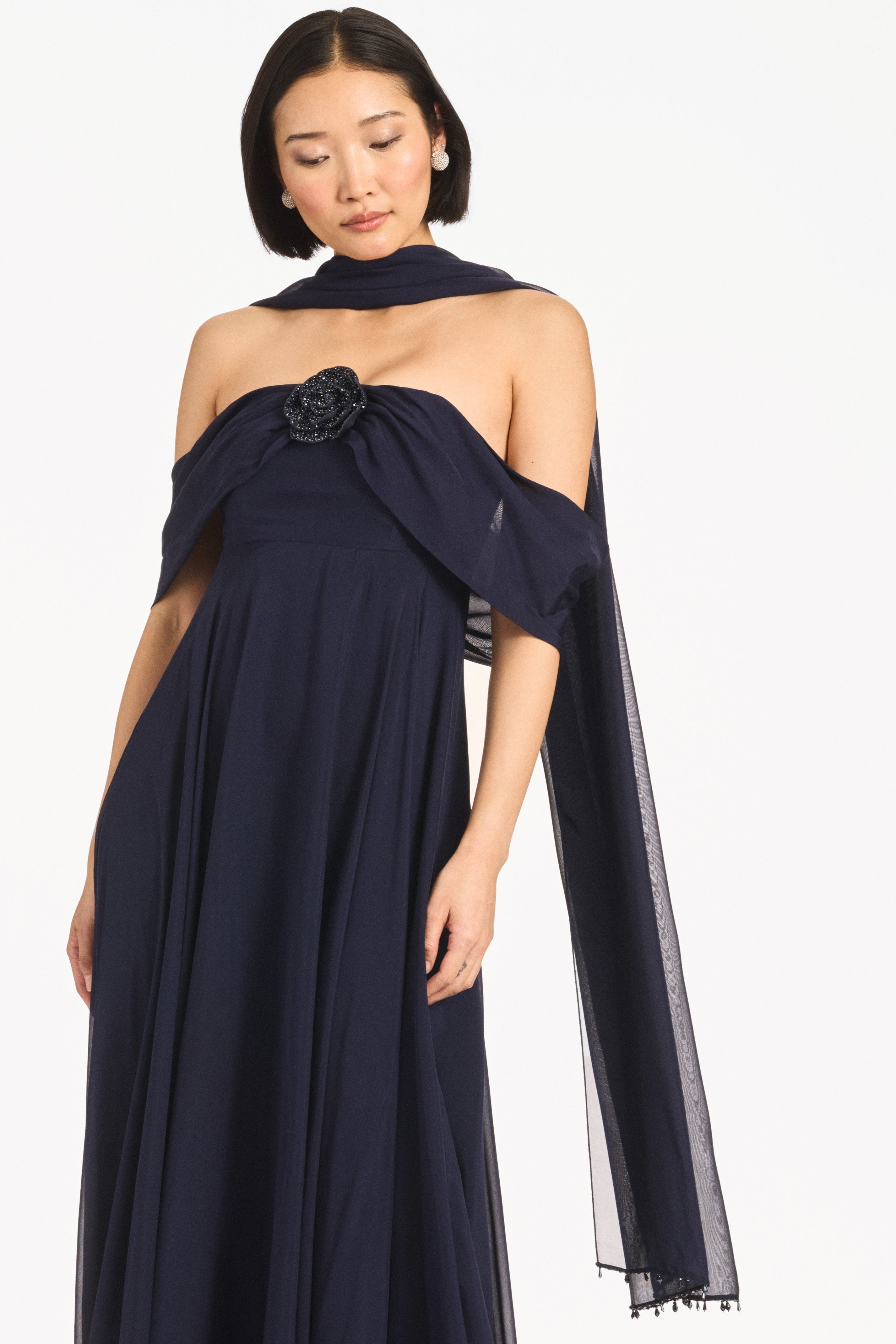 EMBELLISHED EMMY SCARF - MIDNIGHT