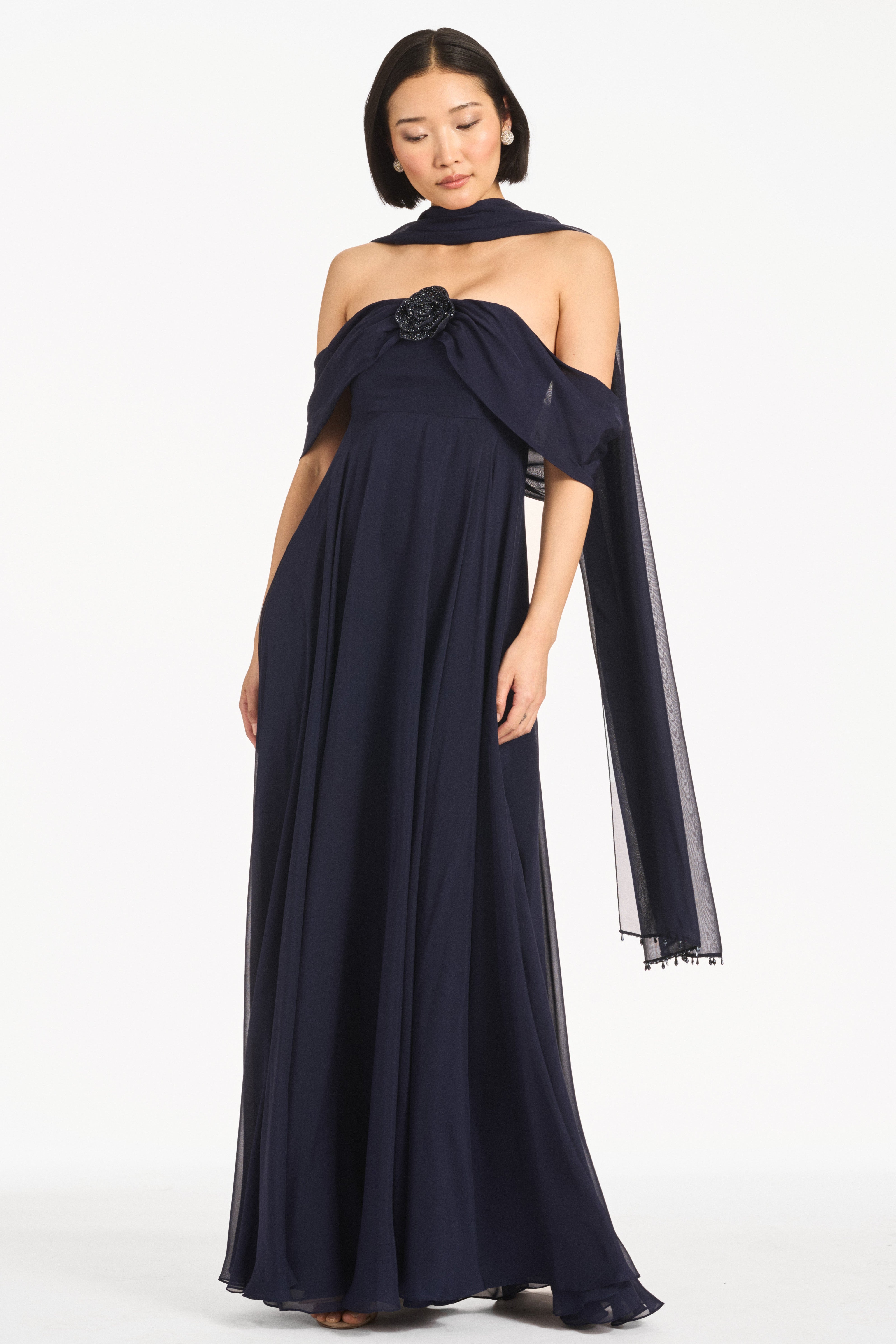 EMBELLISHED REBECCA GOWN - MIDNIGHT