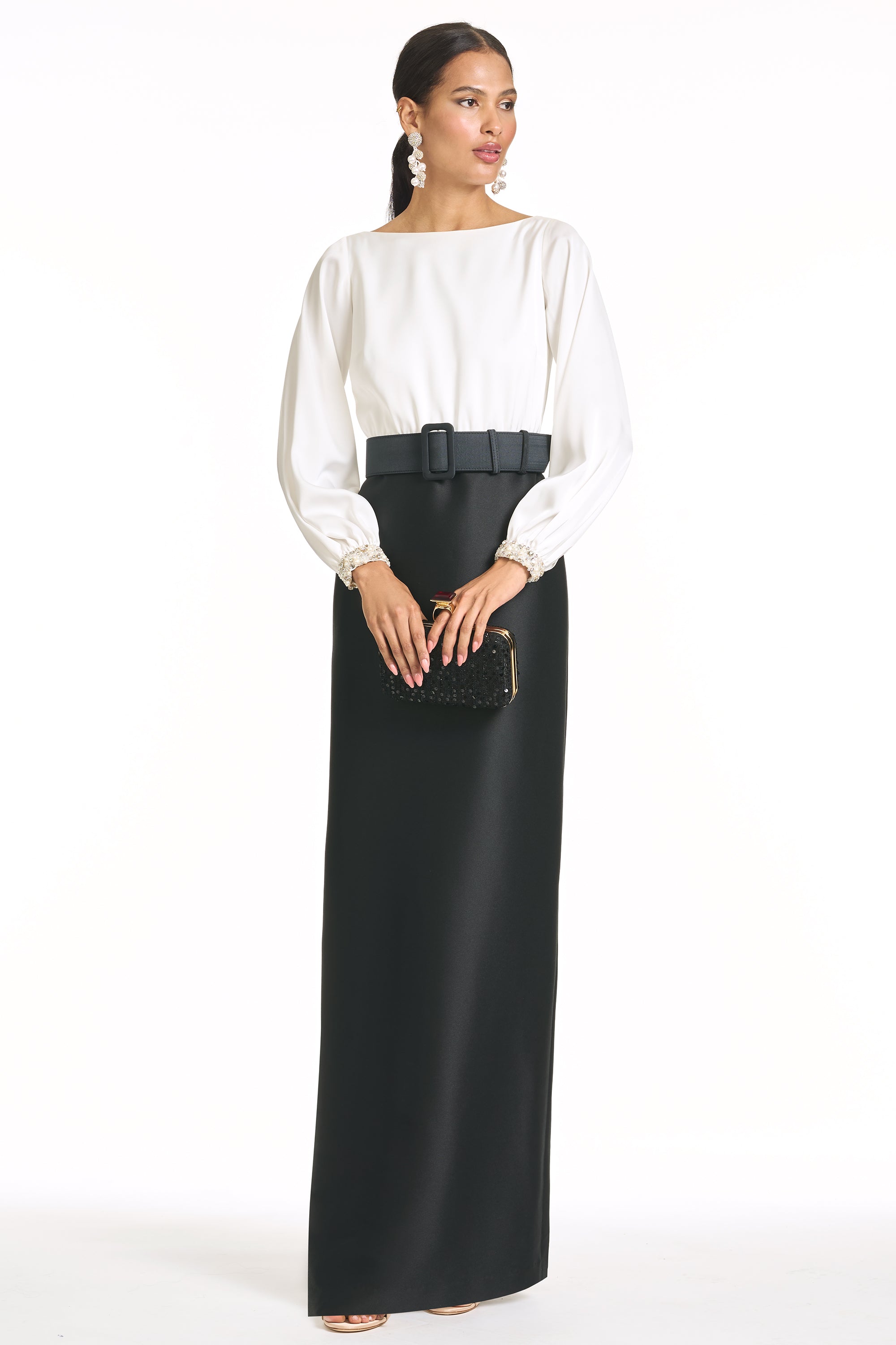 ASTOR GOWN - IVORY/BLACK