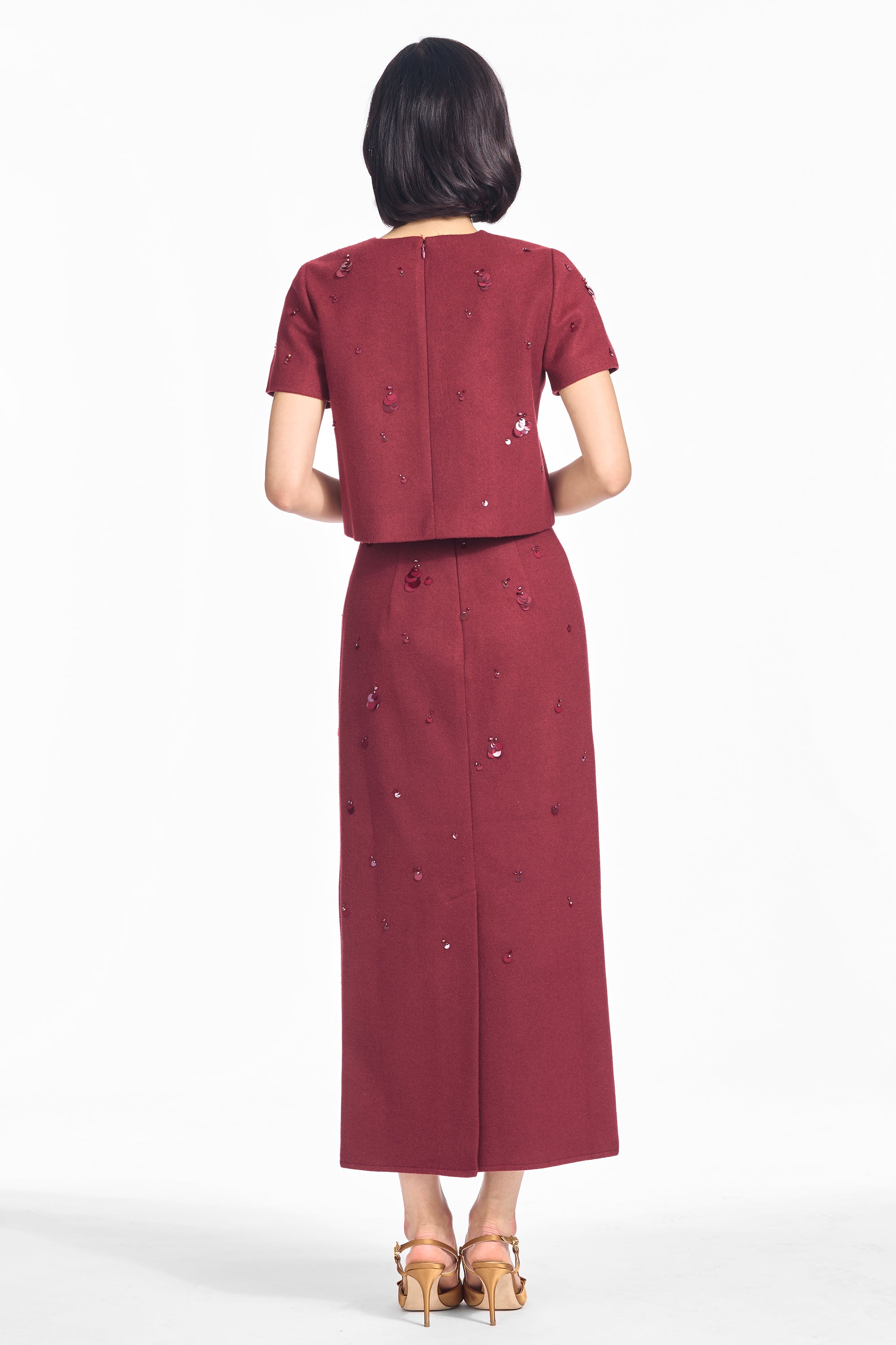 Embellished nadine top   malbec