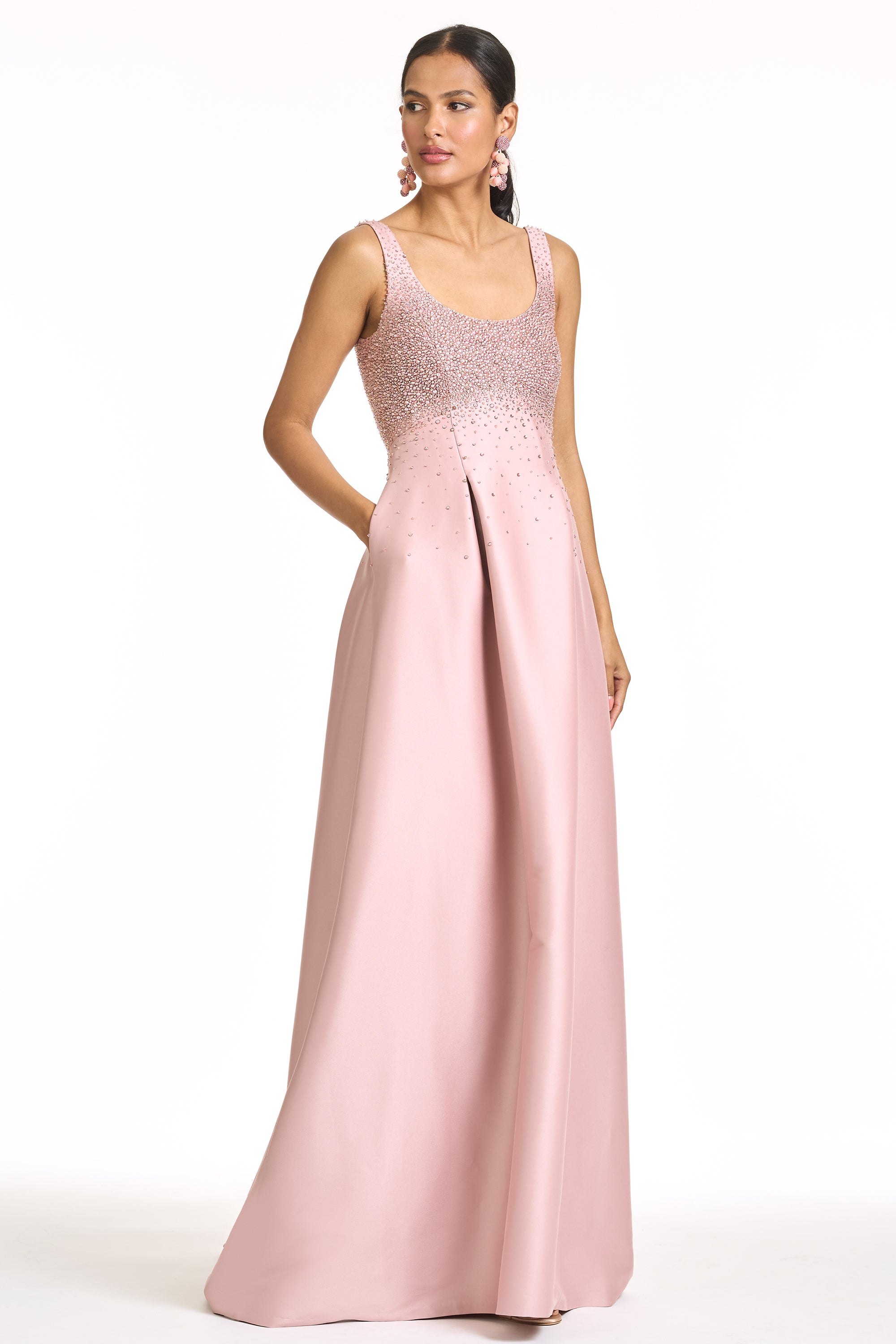 EMBELLISHED AURORA GOWN - ROSE QUARTZ