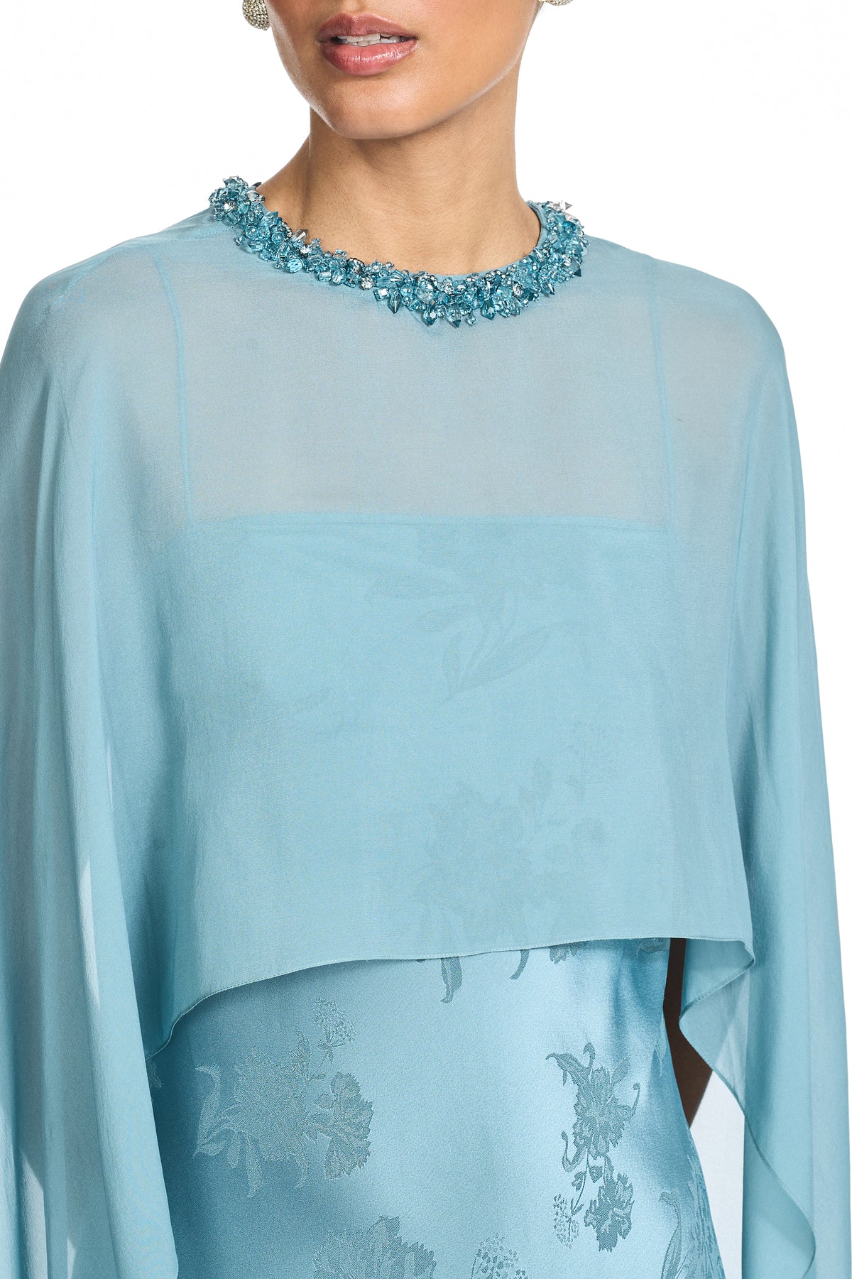SIMONA SKY BLUE A LINE GOWN