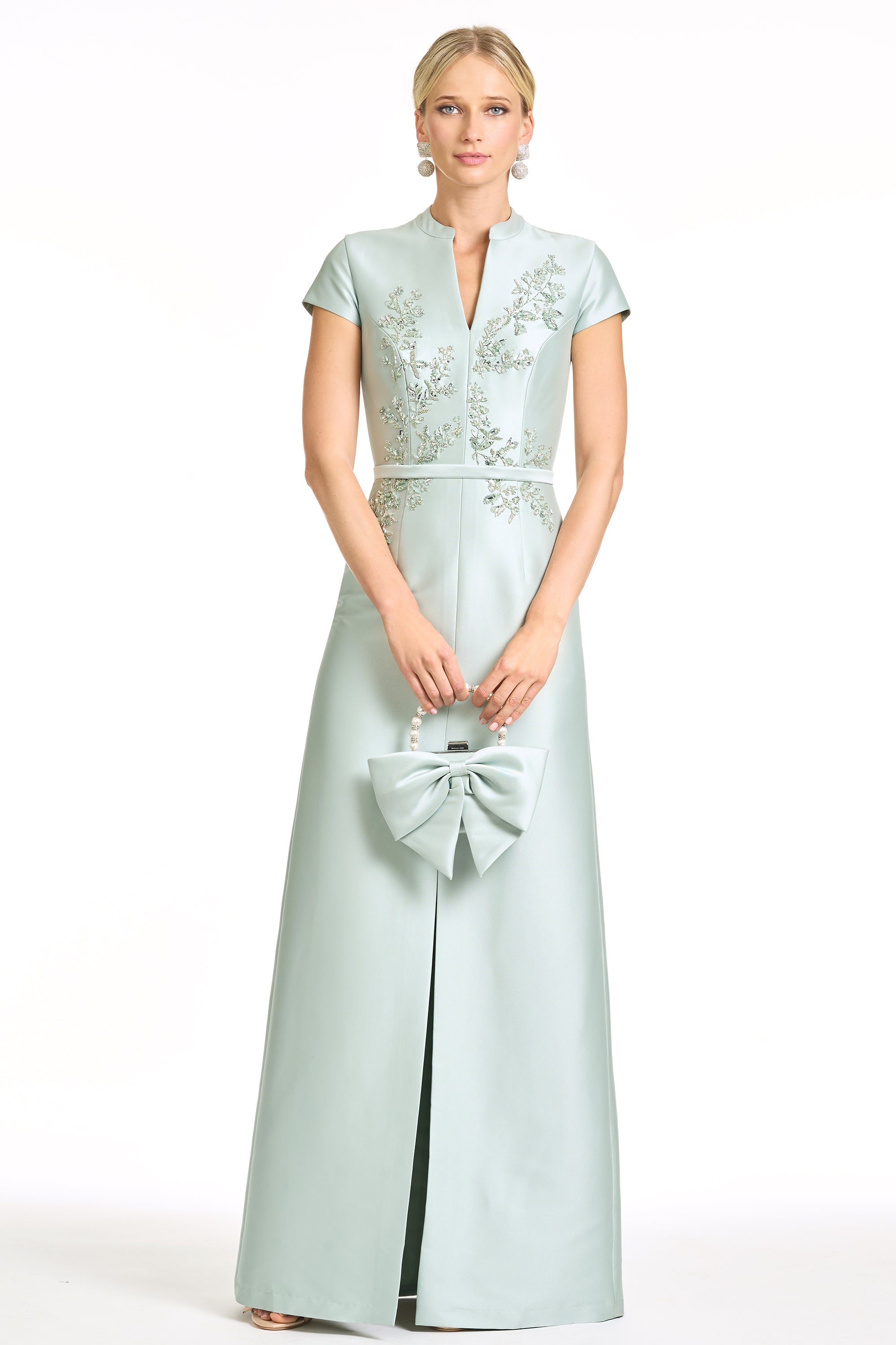 EMBELLISHED CHARLOTTE GOWN - CELADON