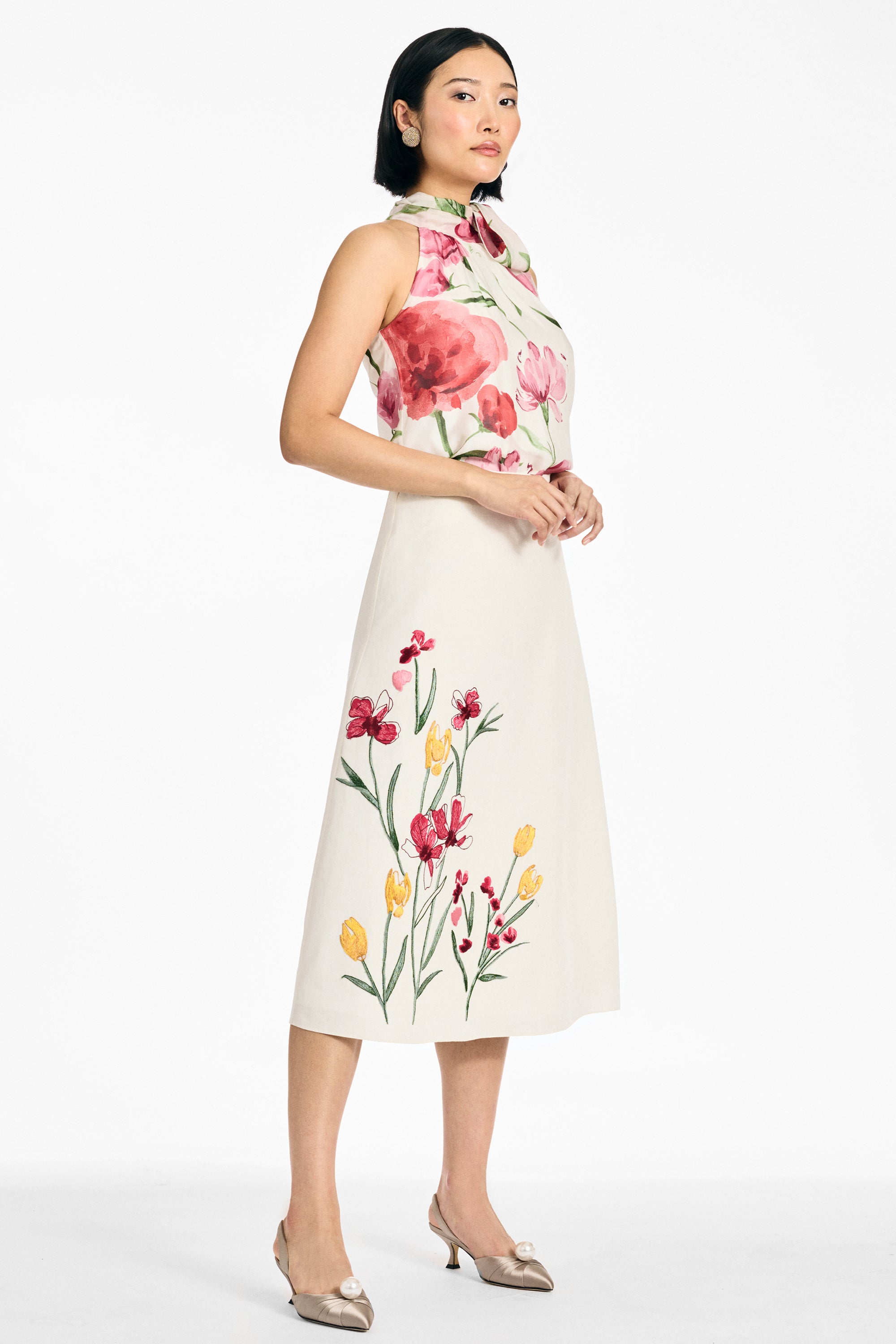 JOANNA SKIRT - EMBROIDERED WHITE