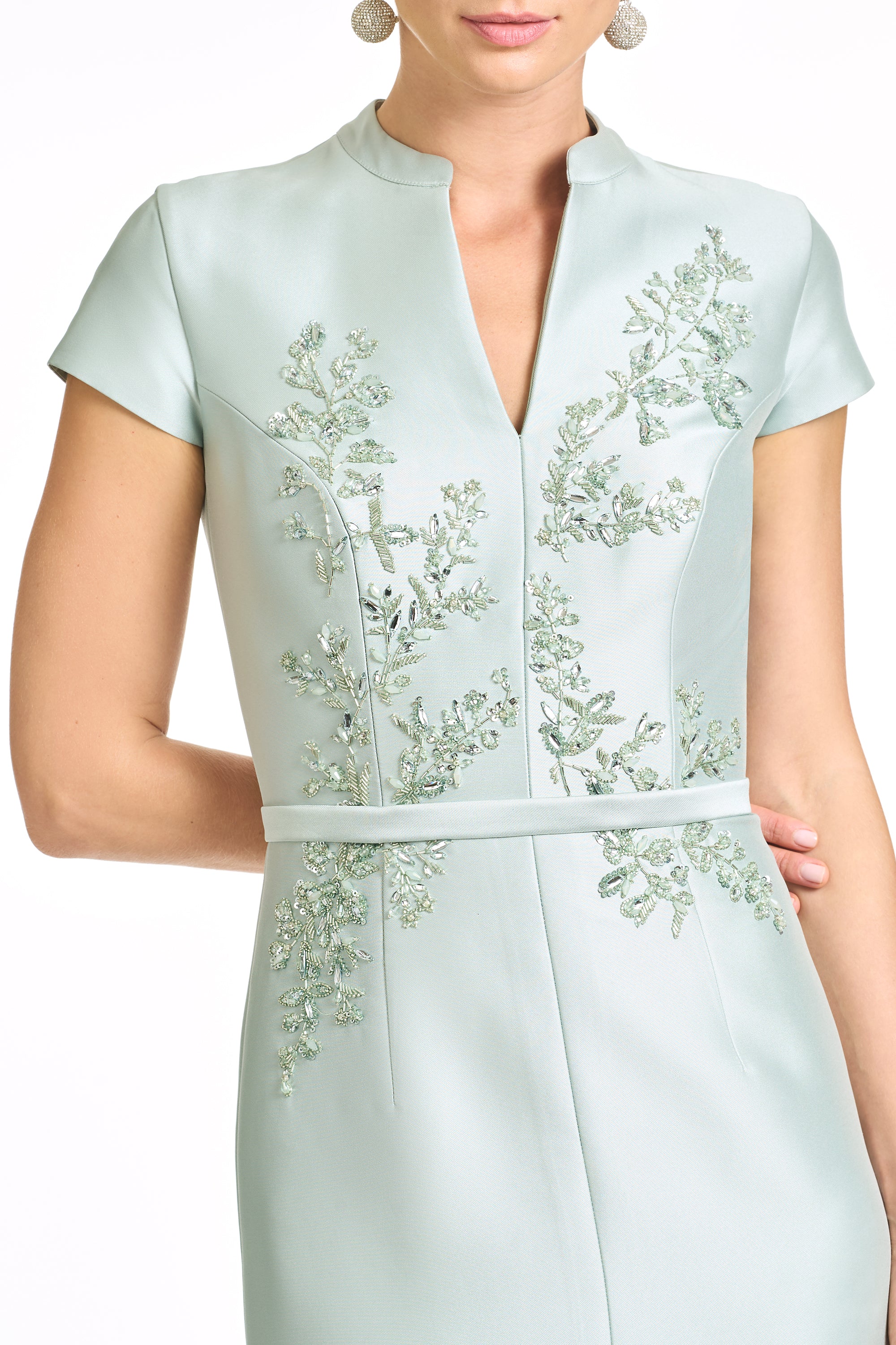 EMBELLISHED CHARLOTTE GOWN - CELADON