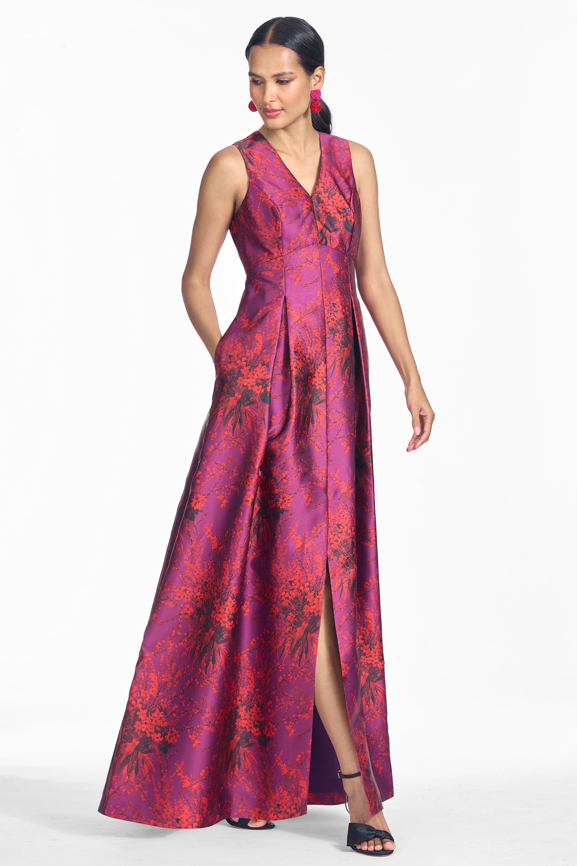BROOKLYNNE GOWN - RASPBERRY BOUQUET MULTI