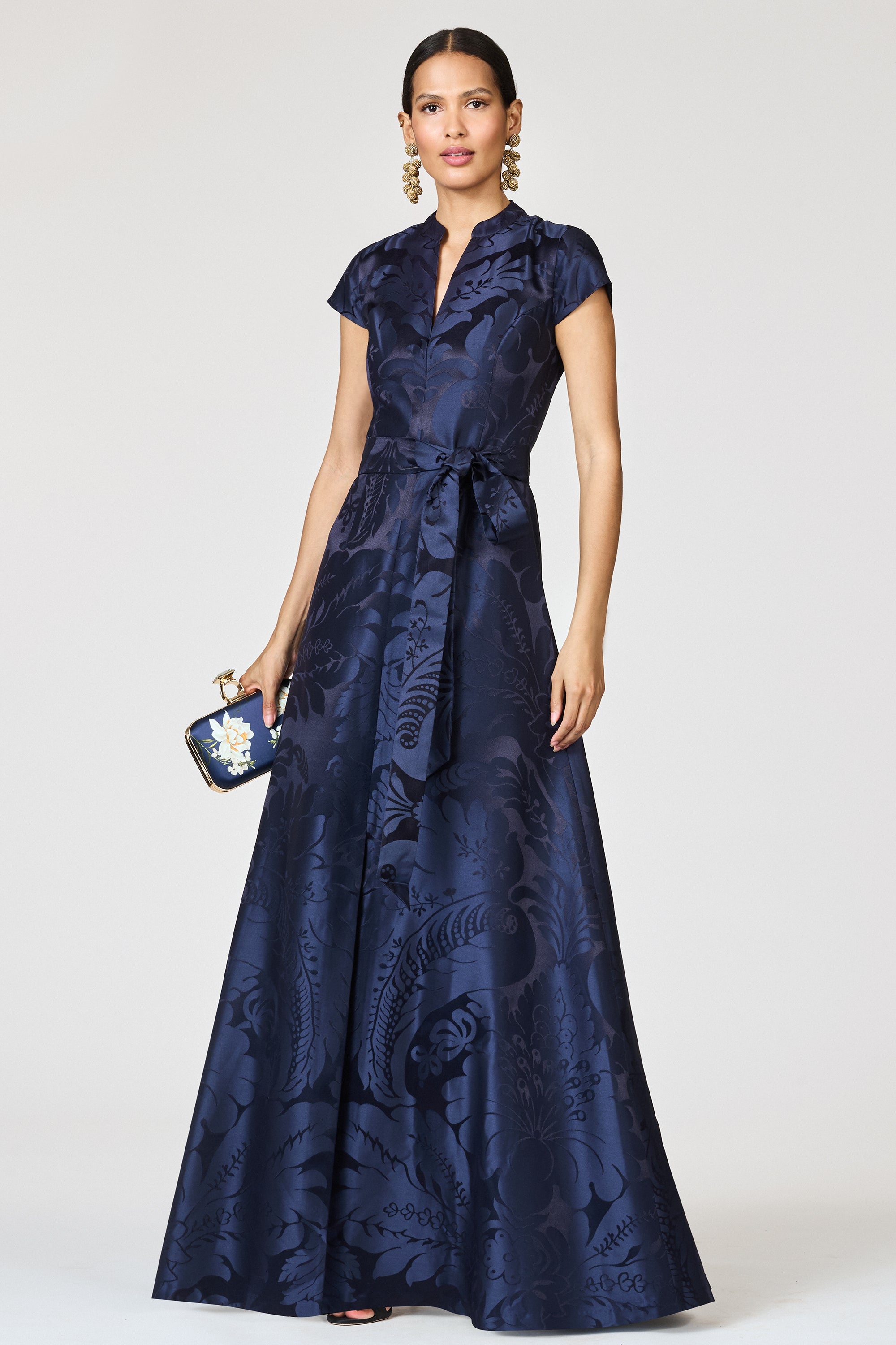 MARA GOWN - DENIM DAMASK