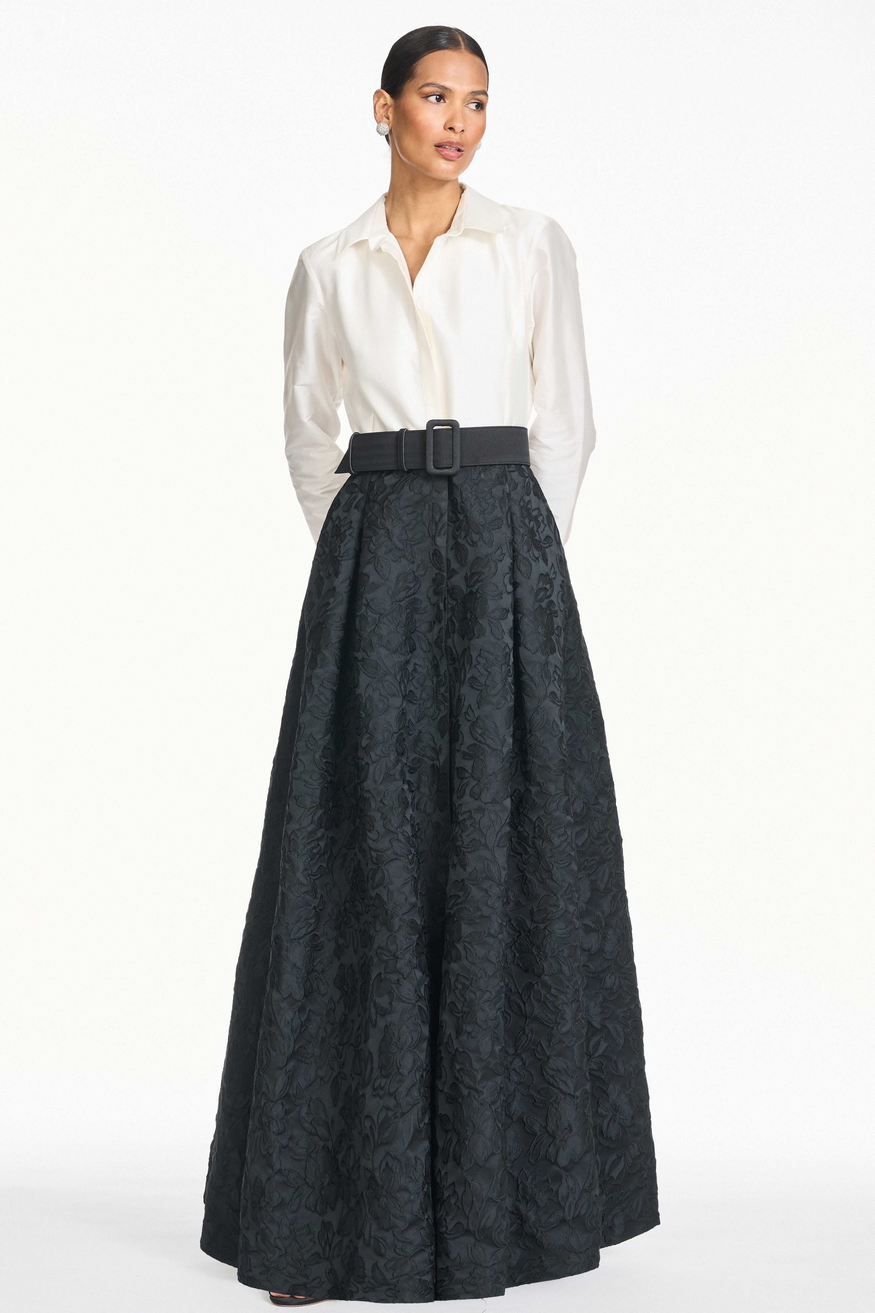 QUINN GOWN - ALABASTER/JET