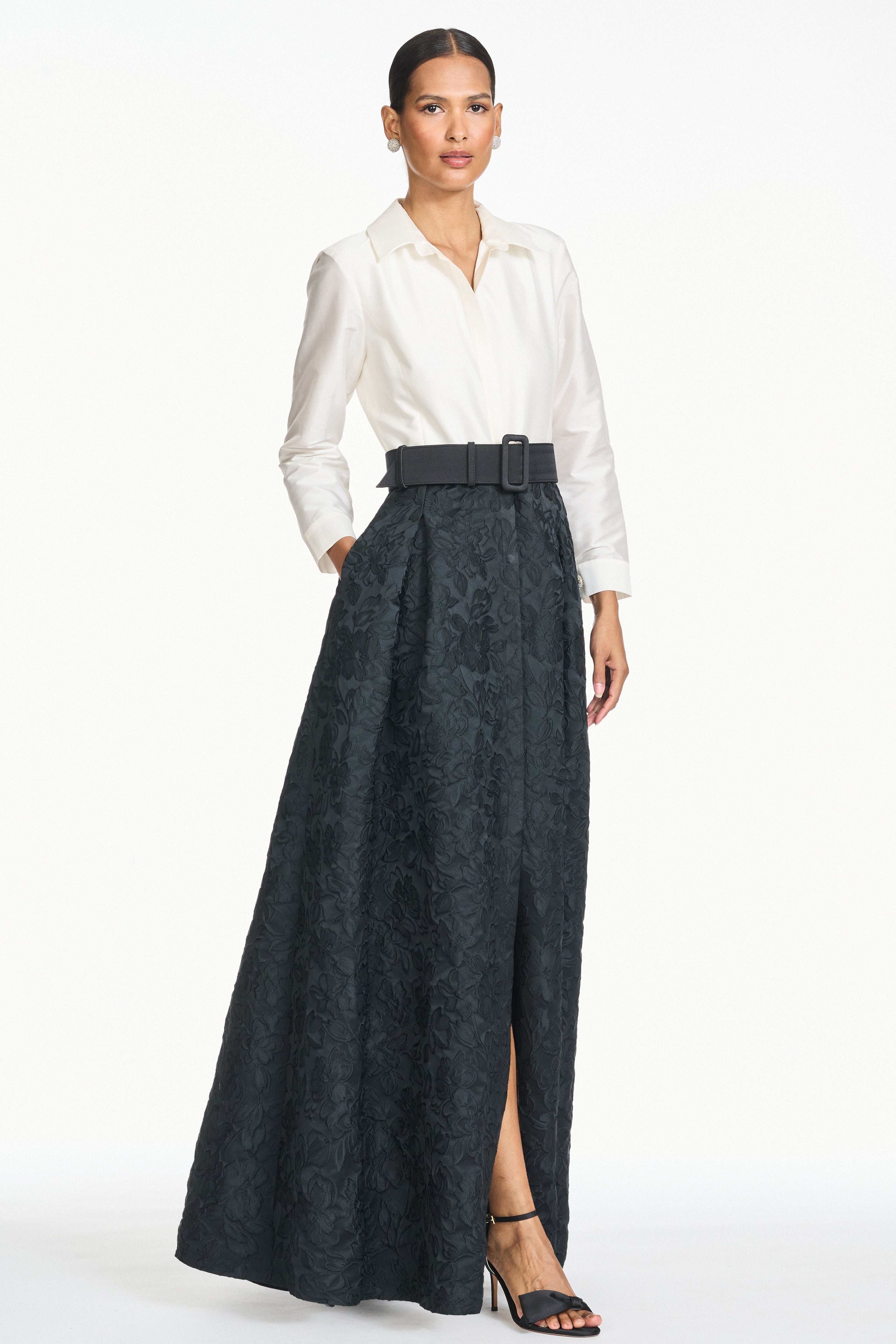 QUINN GOWN - ALABASTER/JET