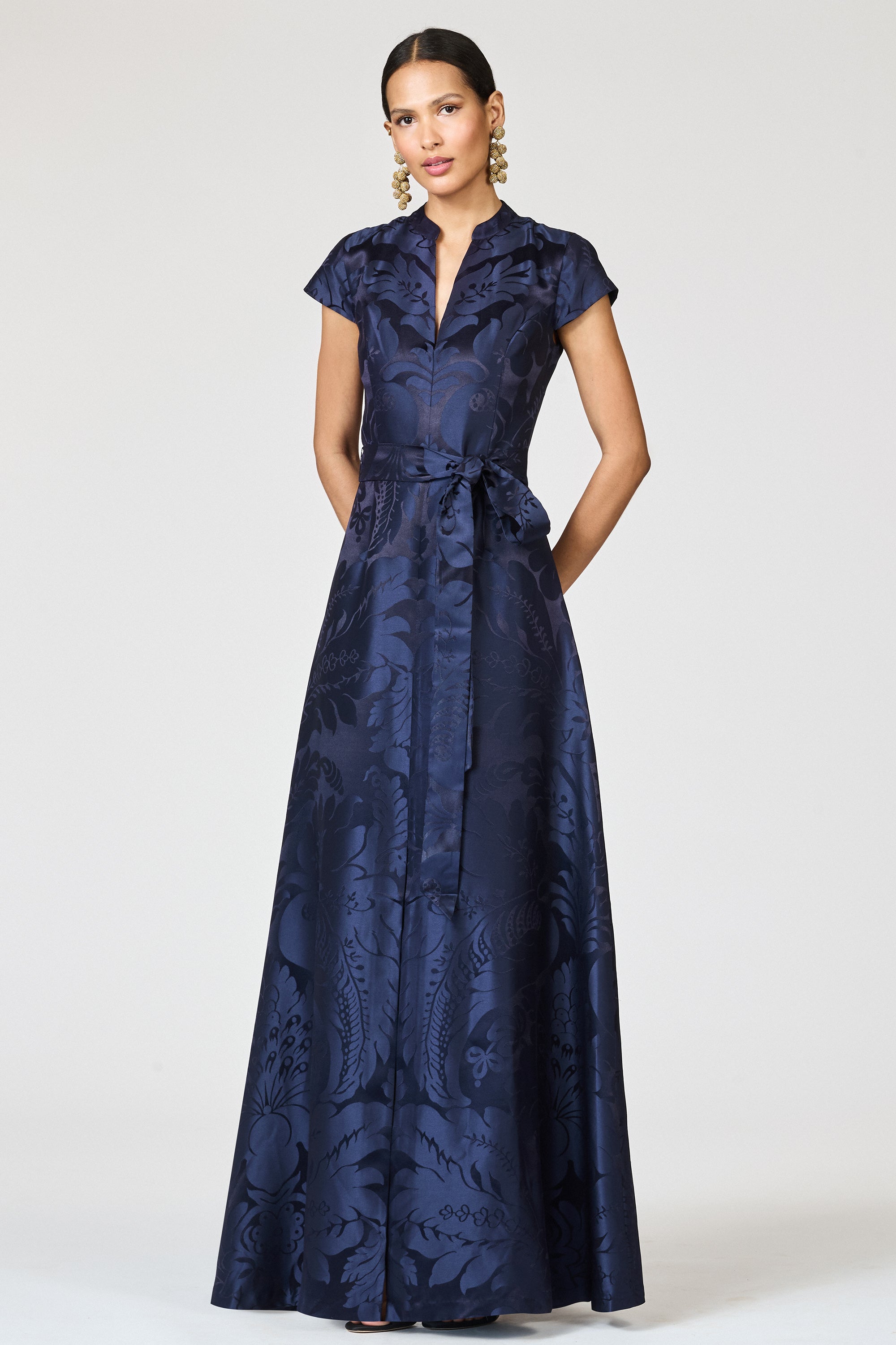 MARA GOWN - DENIM DAMASK
