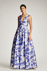 Brooke Gown - Azure Watercolor Floral