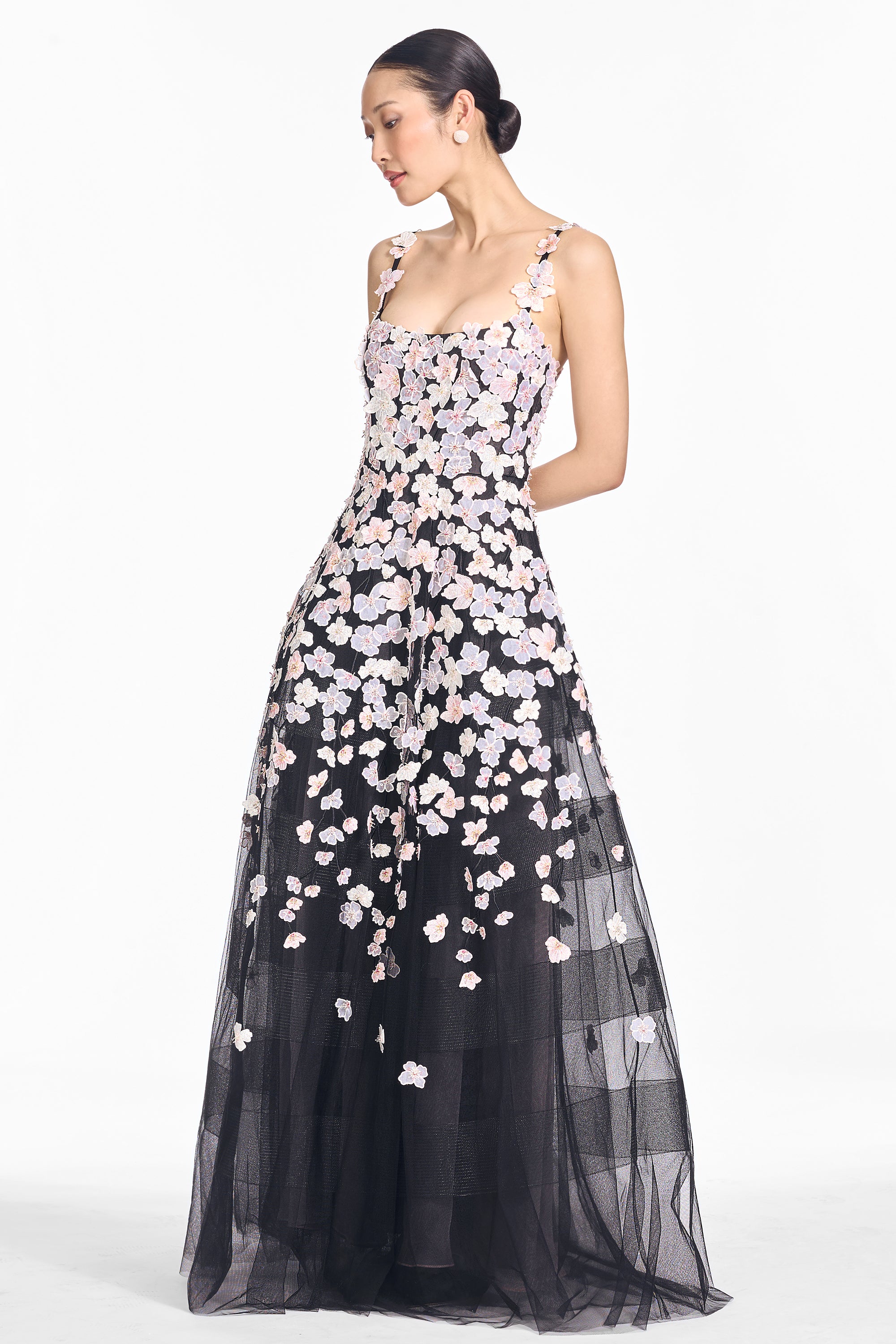 EMBROIDERED APHRODITE GOWN - ALABASTER & ONYX