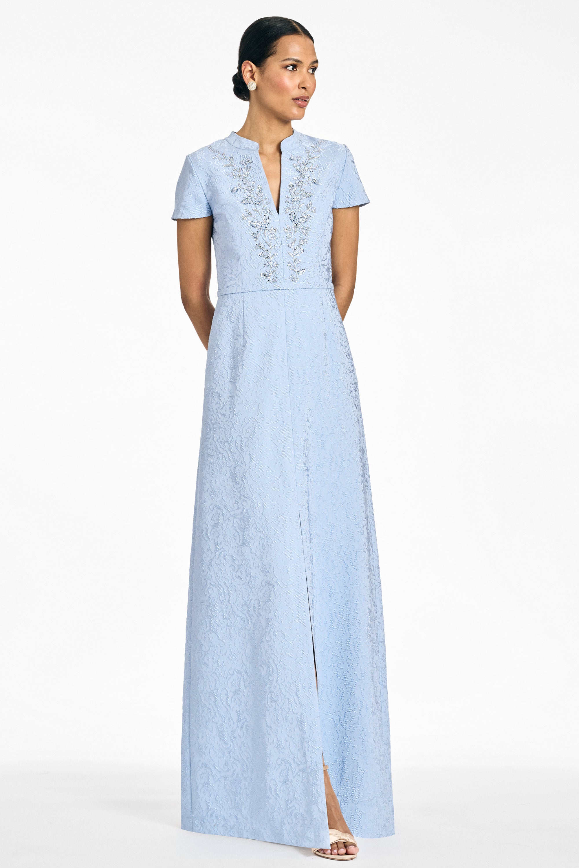 EMBELLISHED CHARLOTTE GOWN - ICE BLUE