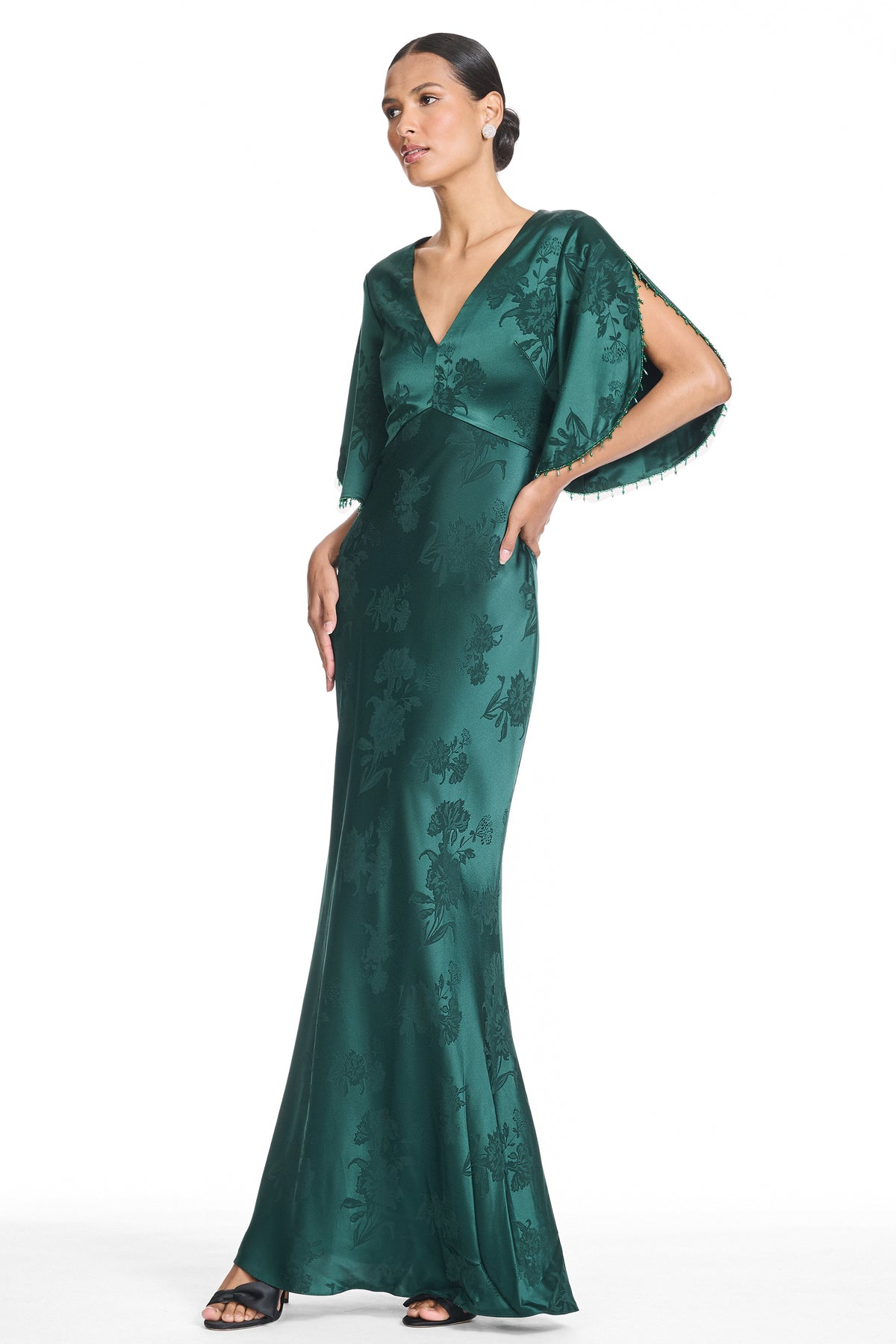 Embellished maren gown   dark forest