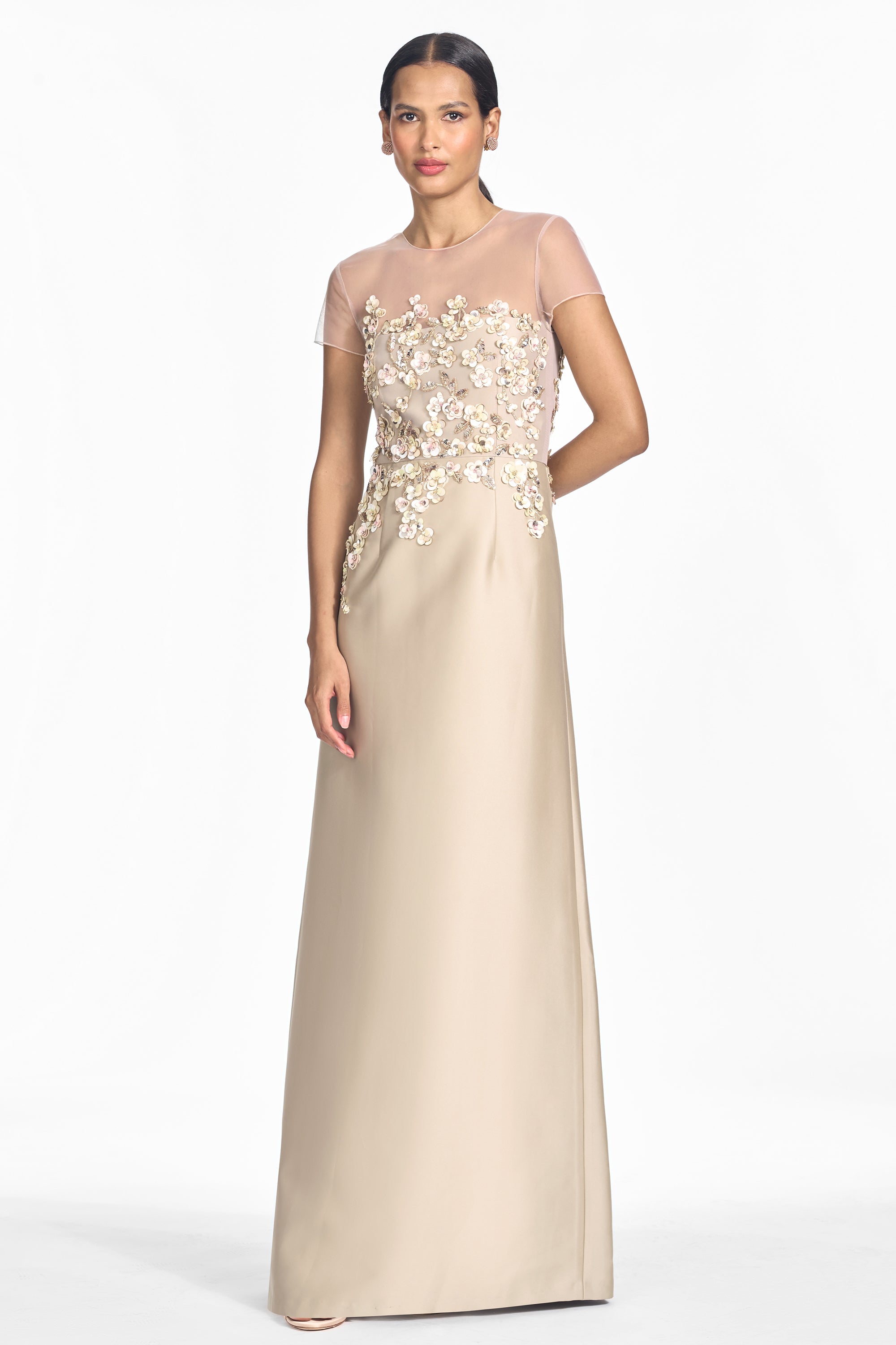 Victoria gown   glacè pewter cherries