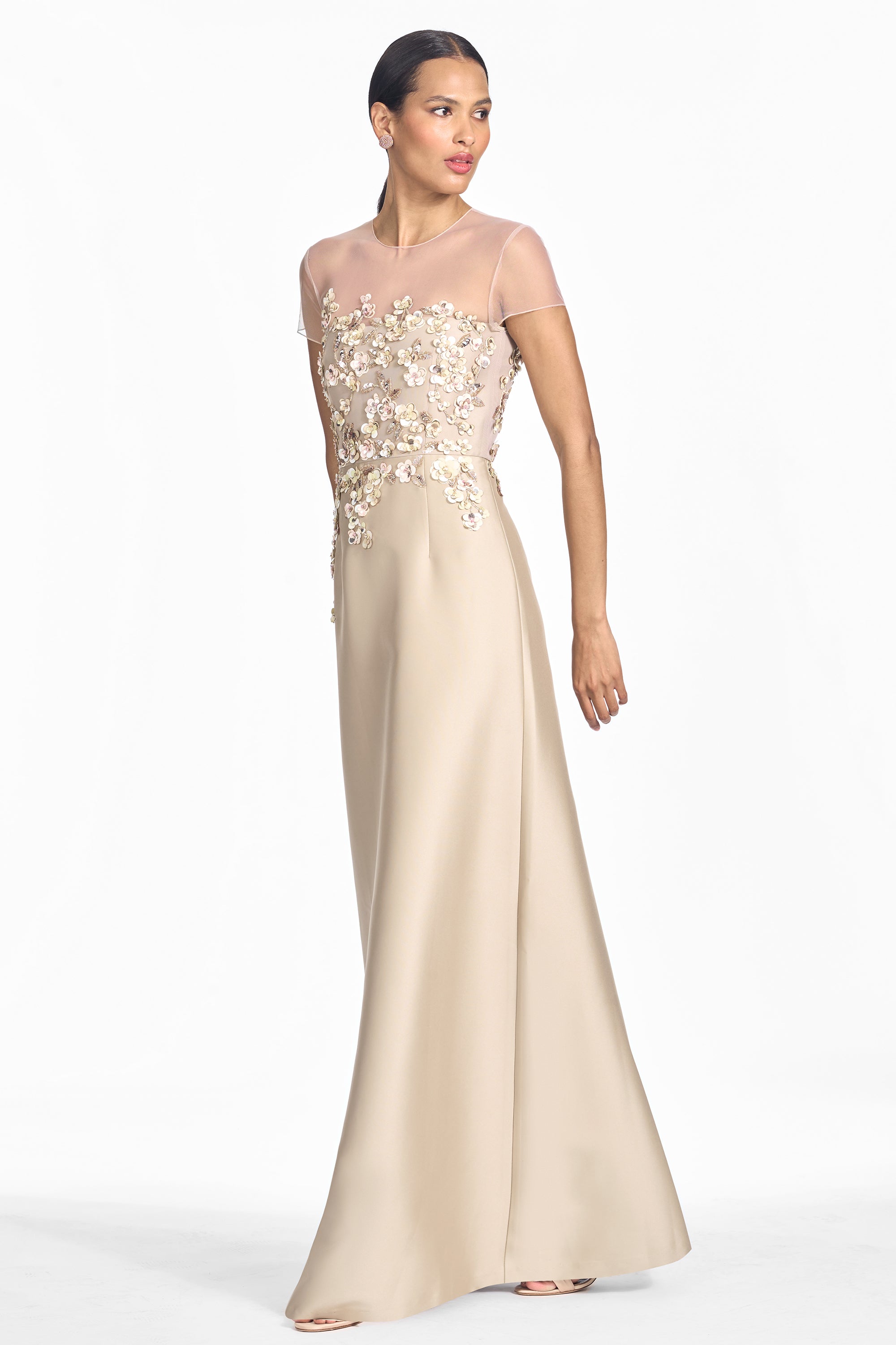 Victoria gown   glacè pewter cherries