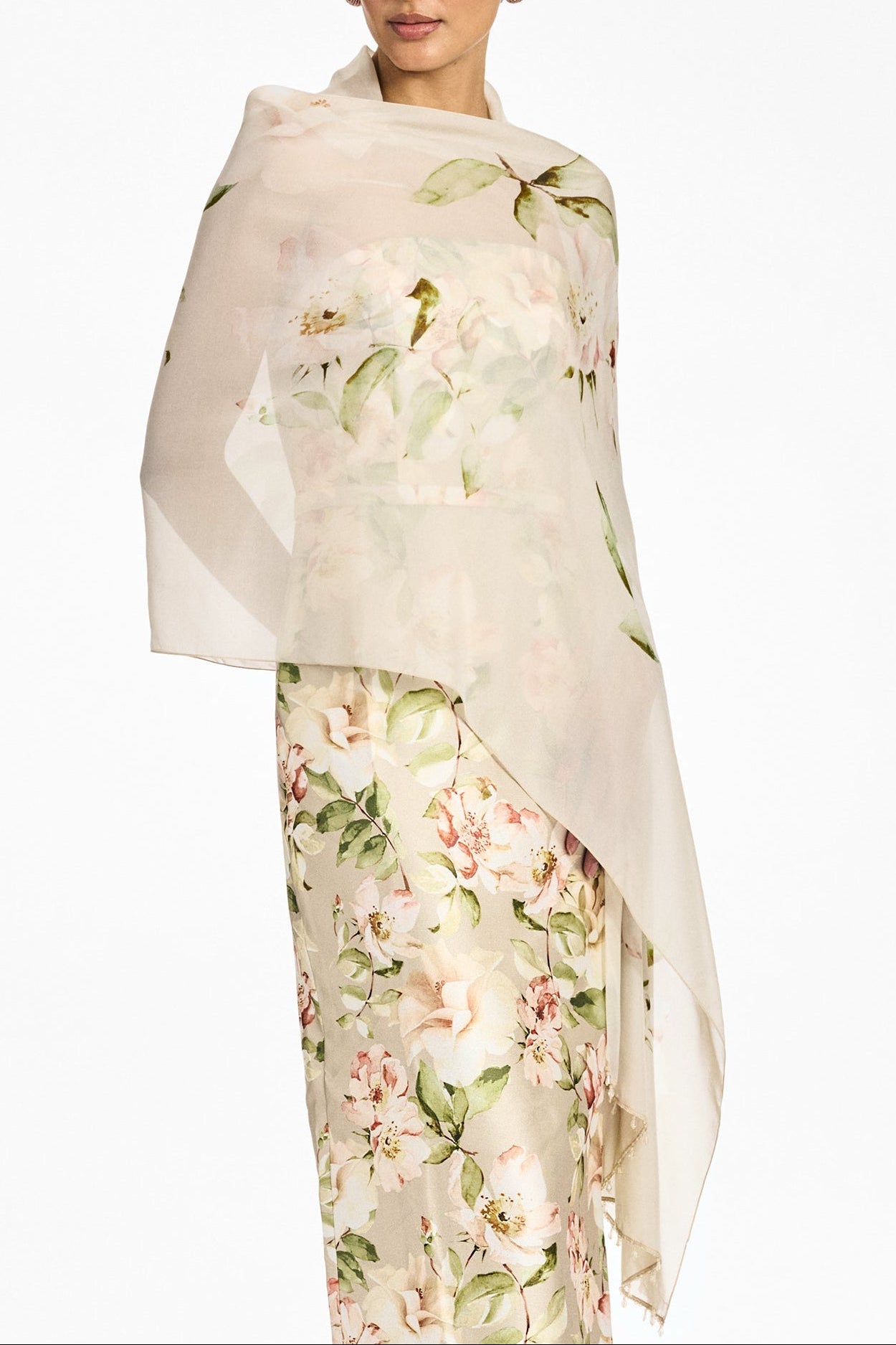 EMBELLISHED EMMY SCARF - PEWTER CAMELLIA