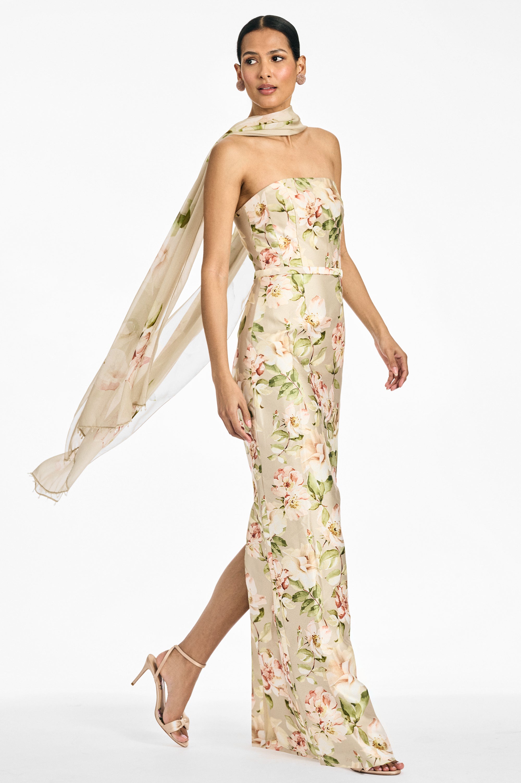 EMBELLISHED EMMY SCARF - PEWTER CAMELLIA