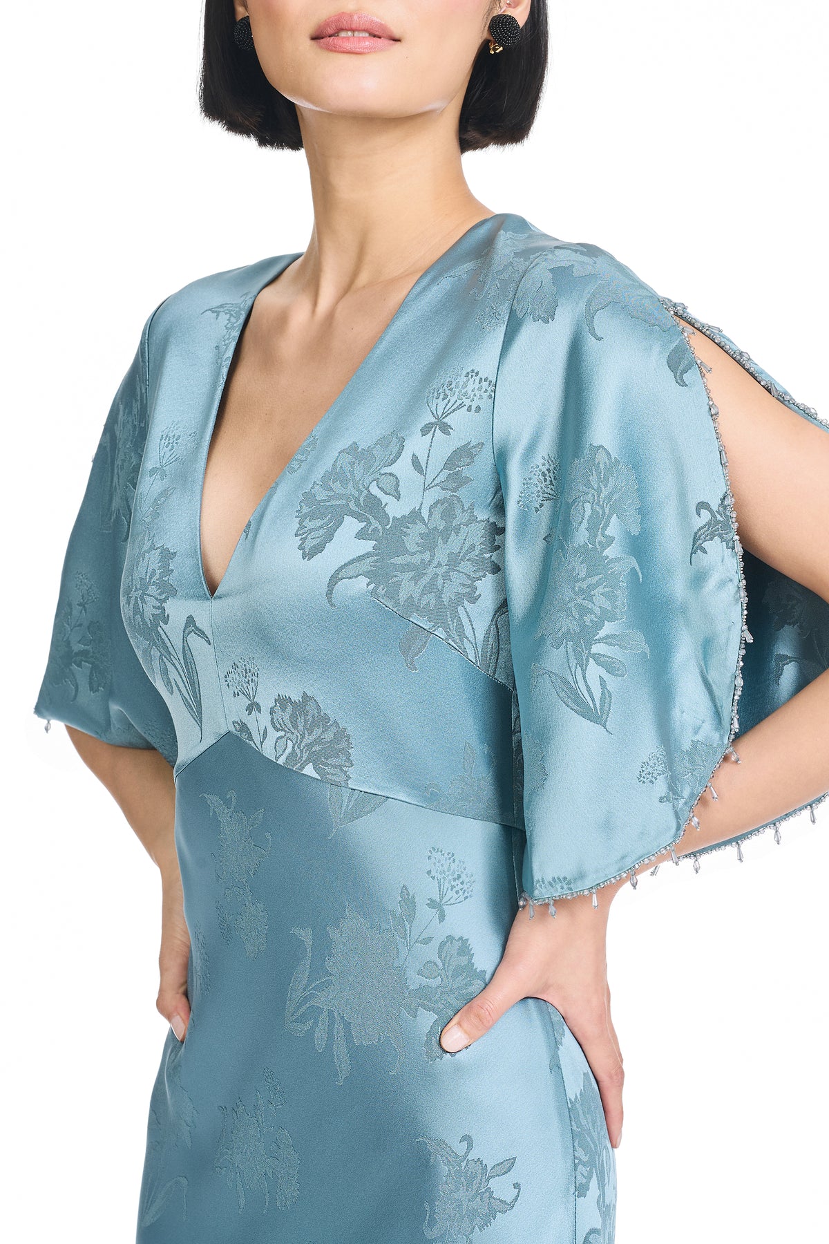 EMBELLISHED MAREN GOWN - SEAGLASS