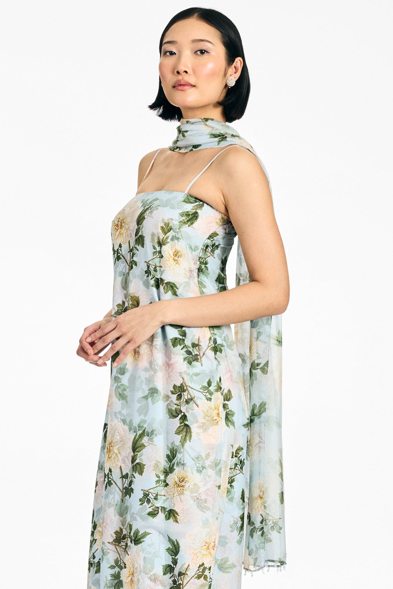 EMMY SCARF - CLOUD BLUE PEONY