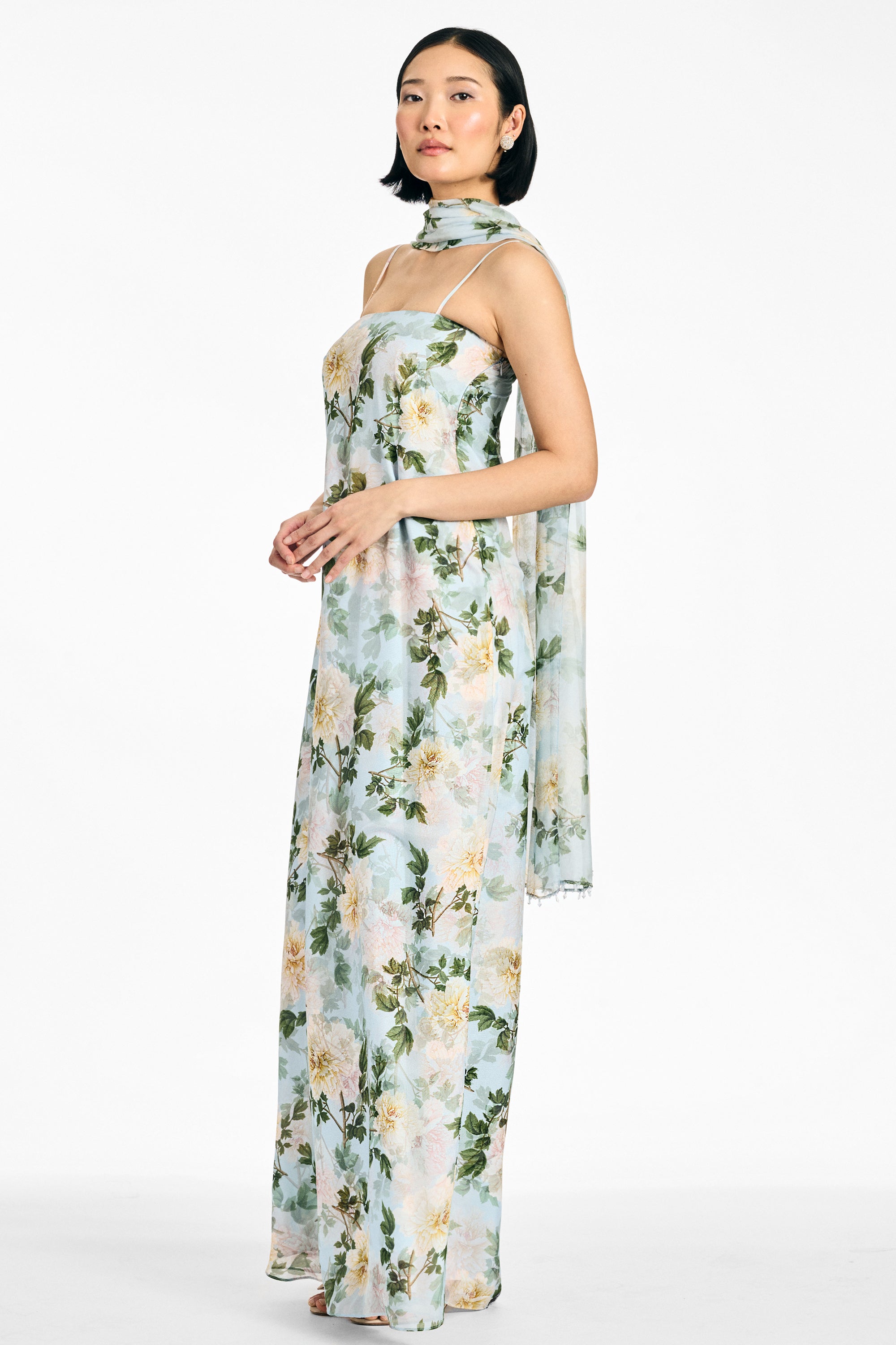 SHELBY GOWN - CLOUD BLUE PEONY
