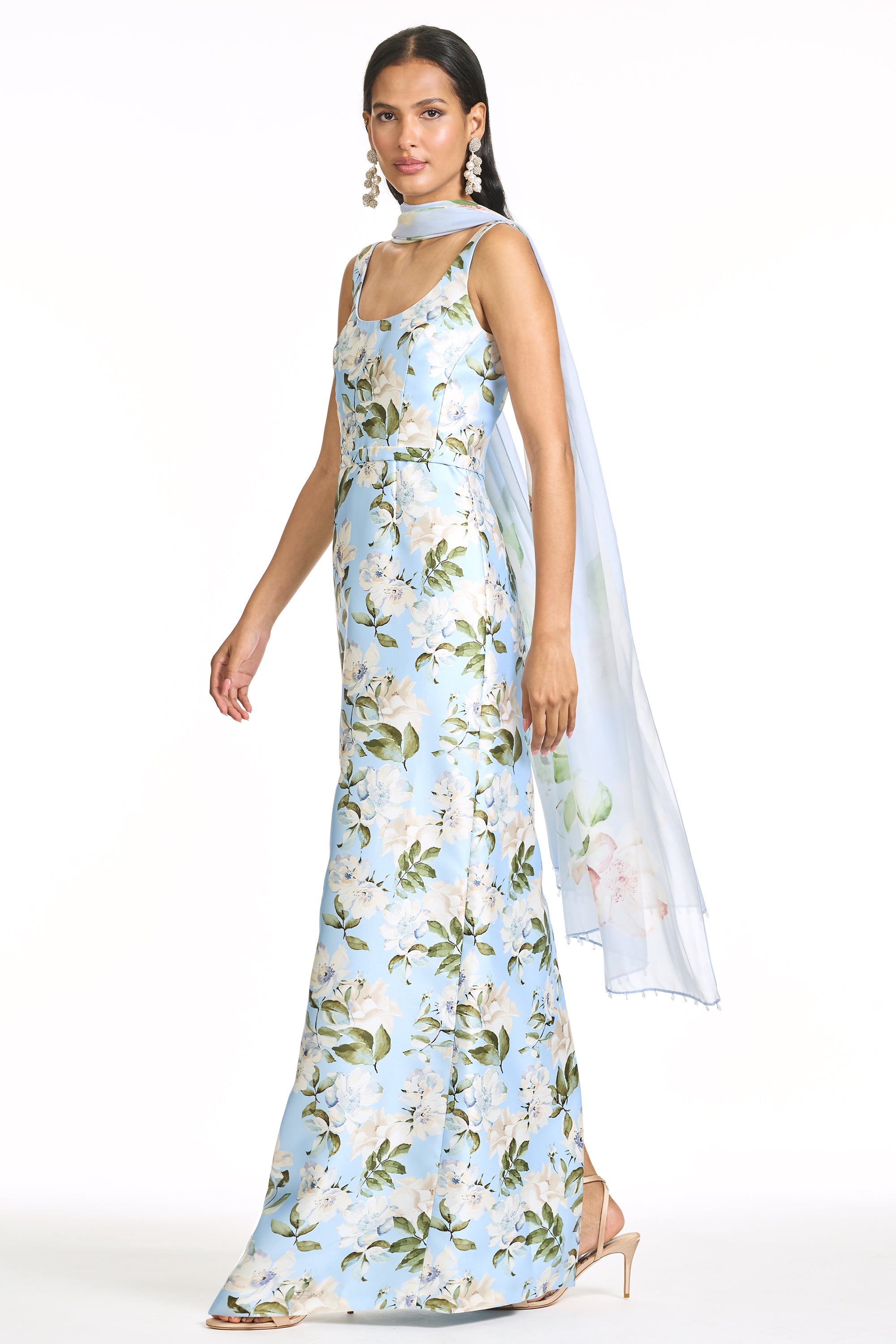 EMBELLISHED LANA GOWN - SKY CAMELLIA