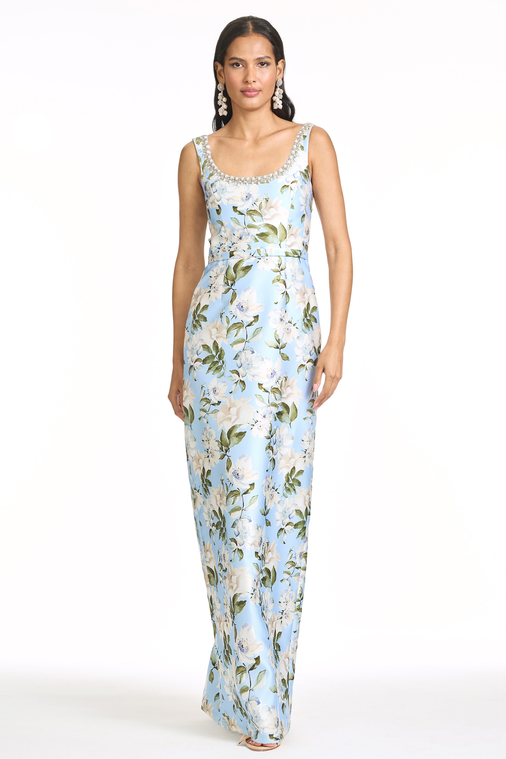 EMBELLISHED LANA GOWN - SKY CAMELLIA