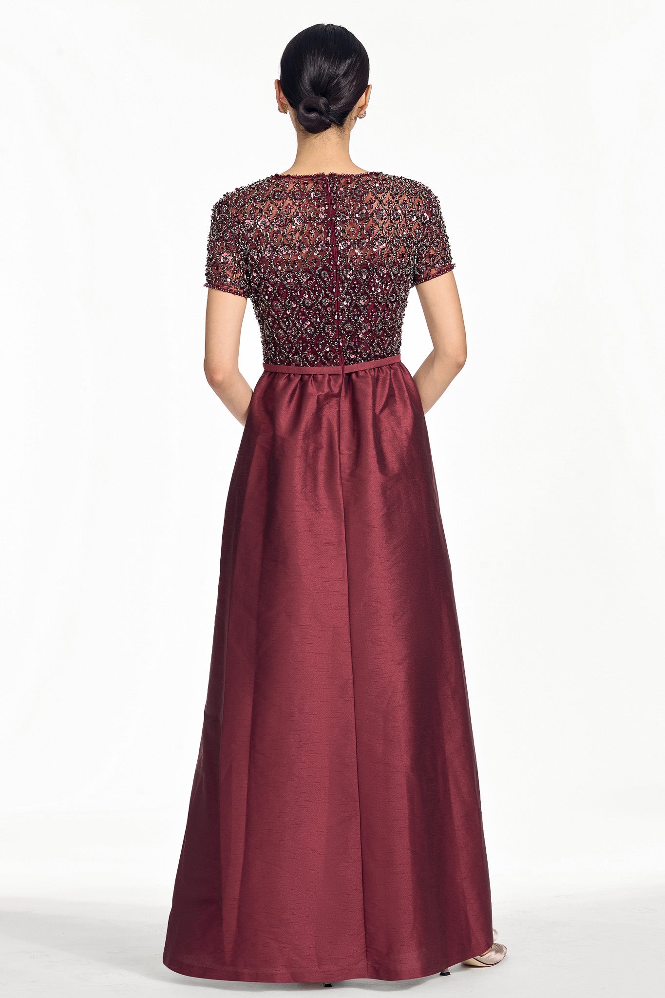 Embellished london gown   garnet