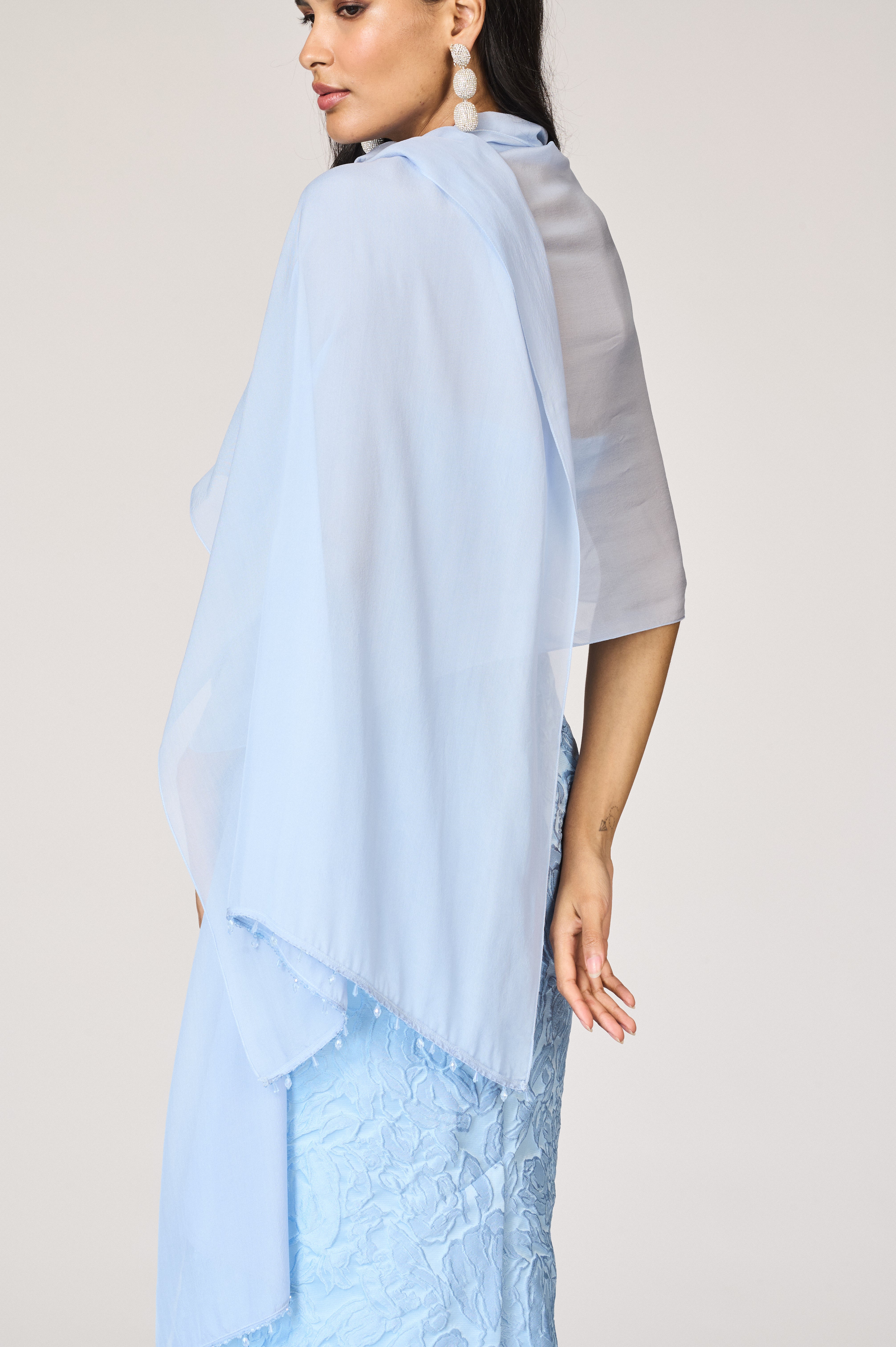 EMBELLISHED EMMY SCARF - ICE BLUE