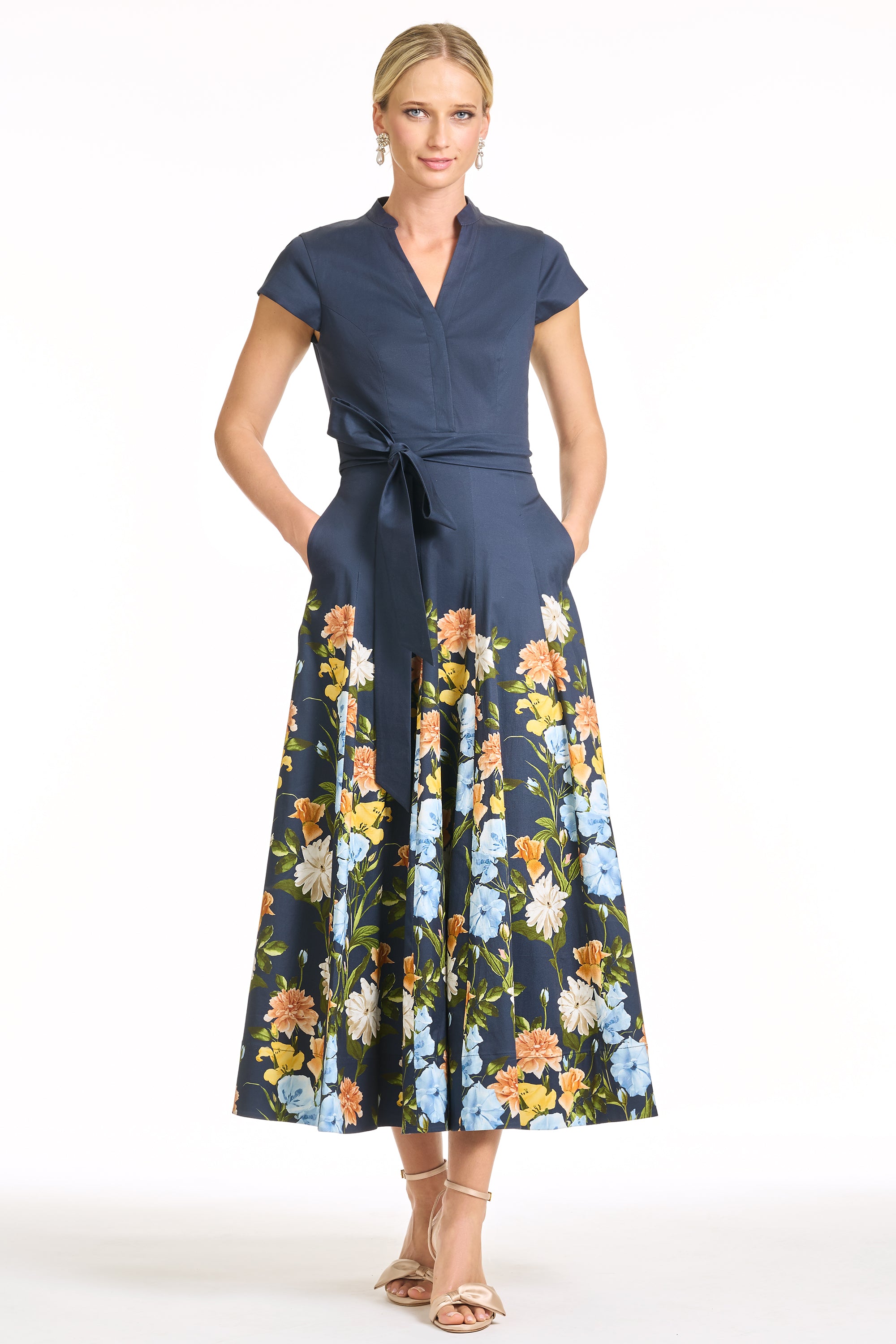 GANIKA DRESS - NAVY WILDFLOWERS DEGRADE