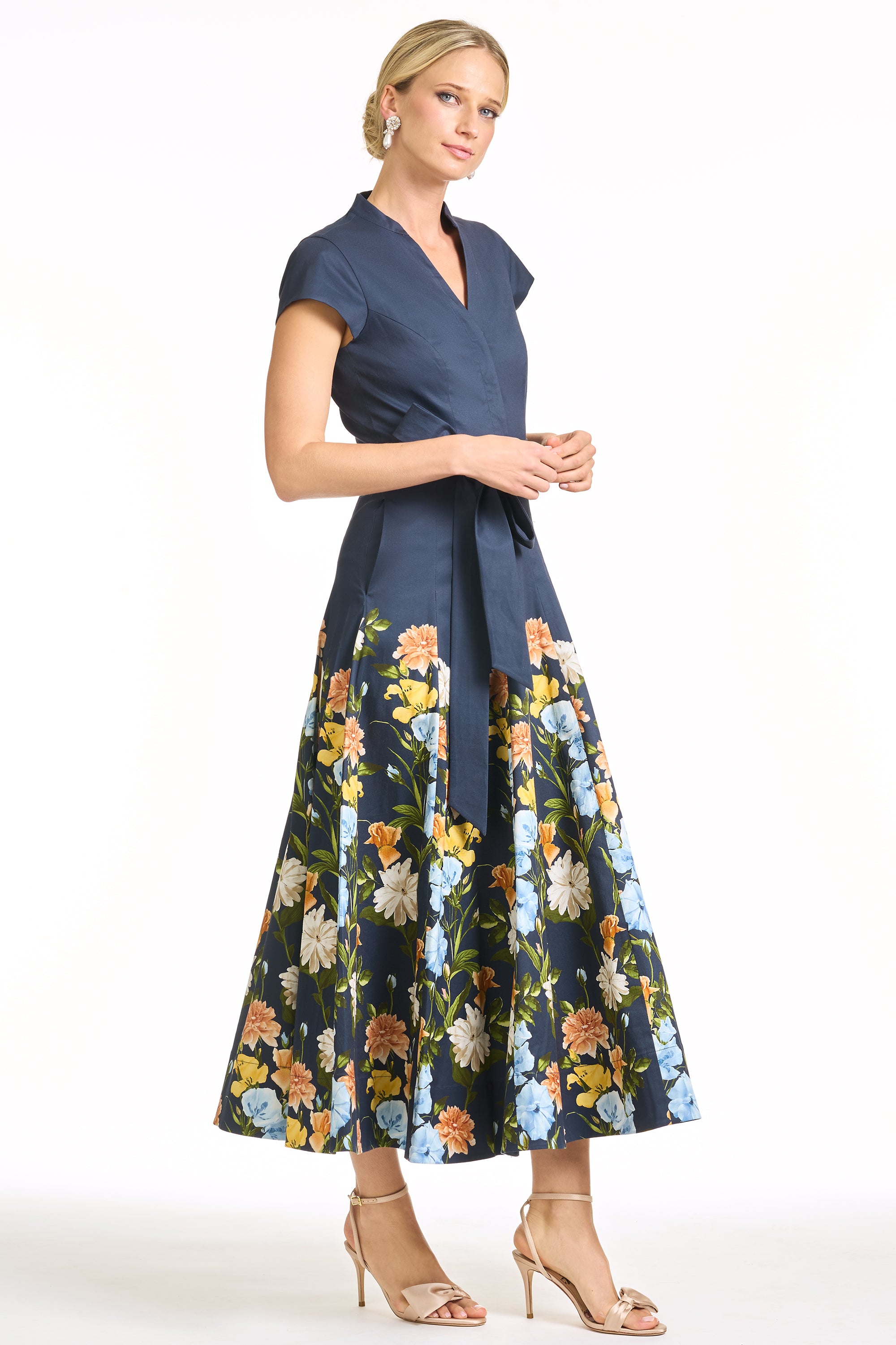 GANIKA DRESS - NAVY WILDFLOWERS DEGRADE