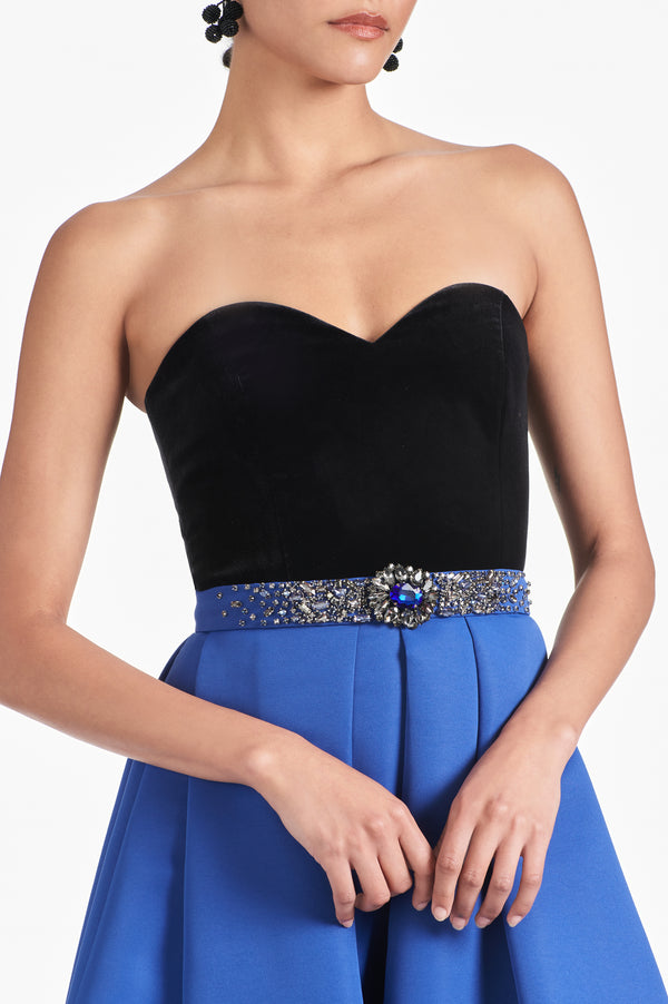 Siobhan Gown - Black/Cobalt