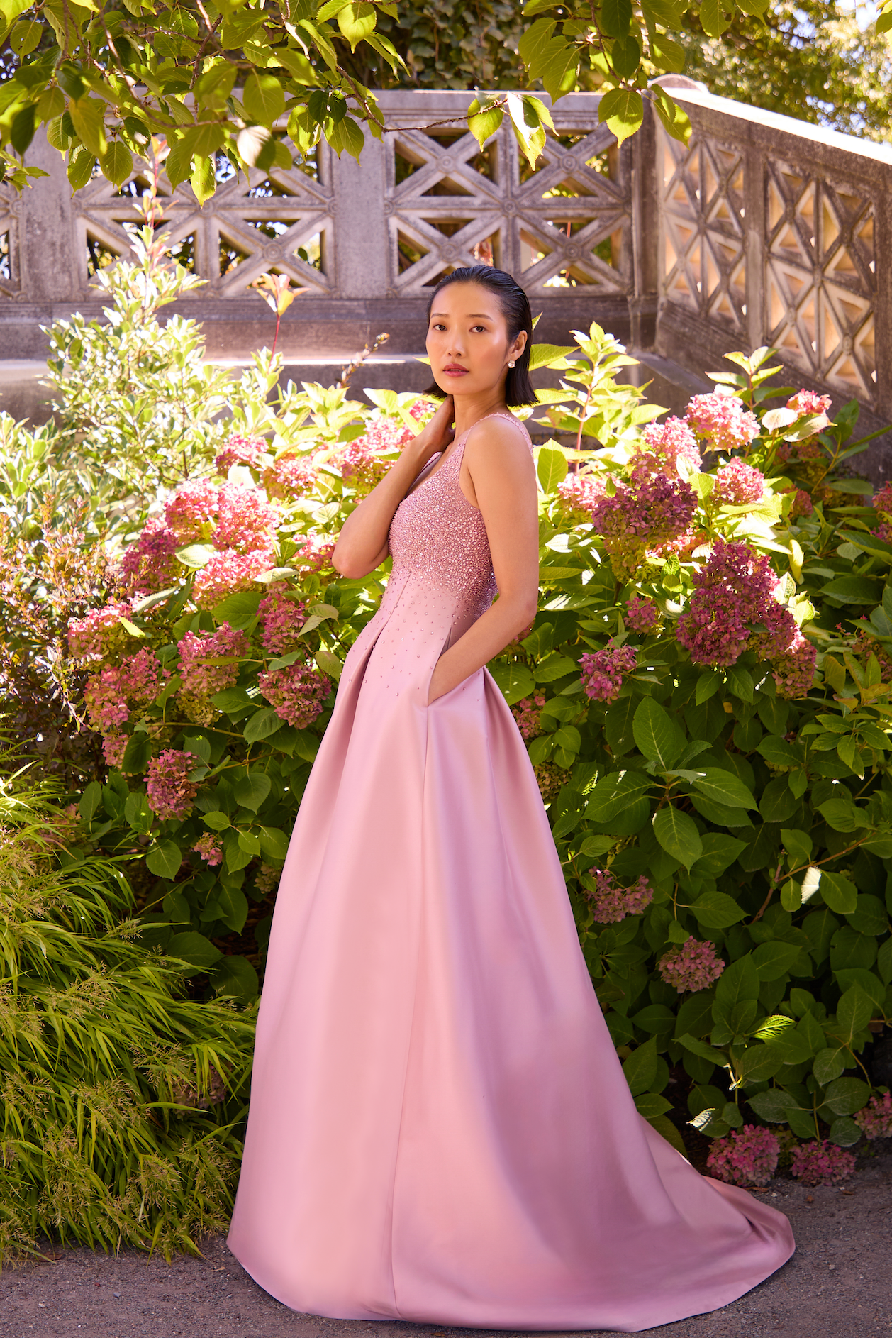 EMBELLISHED AURORA GOWN - ROSE QUARTZ