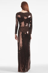 Sequin Talulla Gown - Espresso