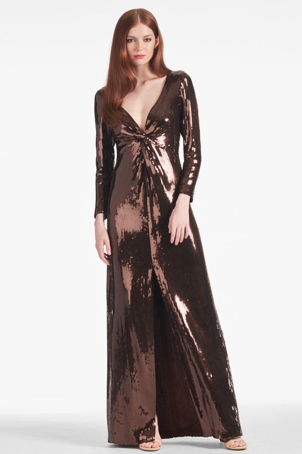 Sequin Talulla Gown - Espresso