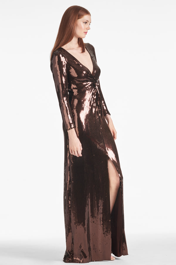 Sequin Talulla Gown - Espresso