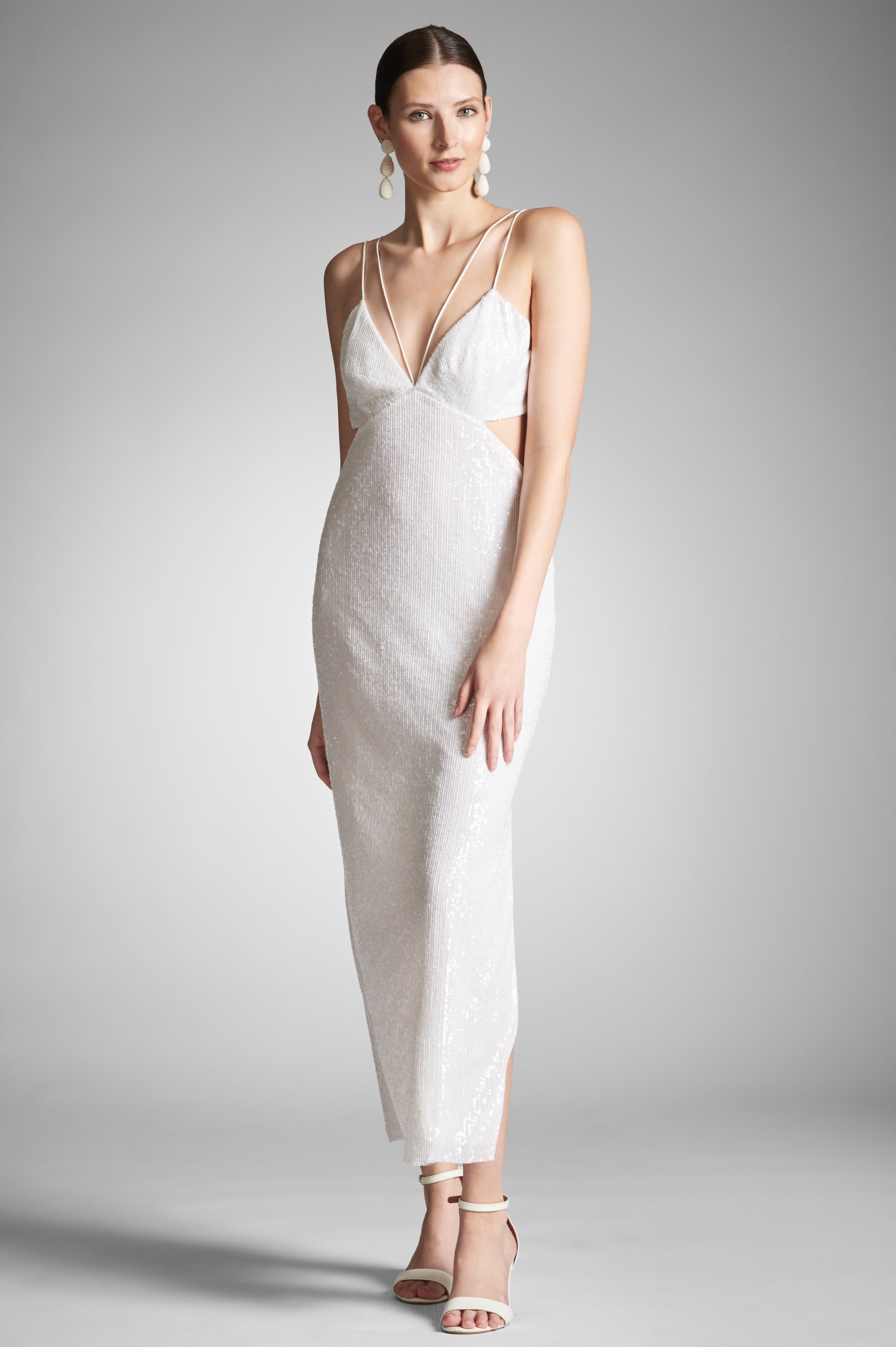 Only the Good Times White Sleeveless Cutout Midi Dress
