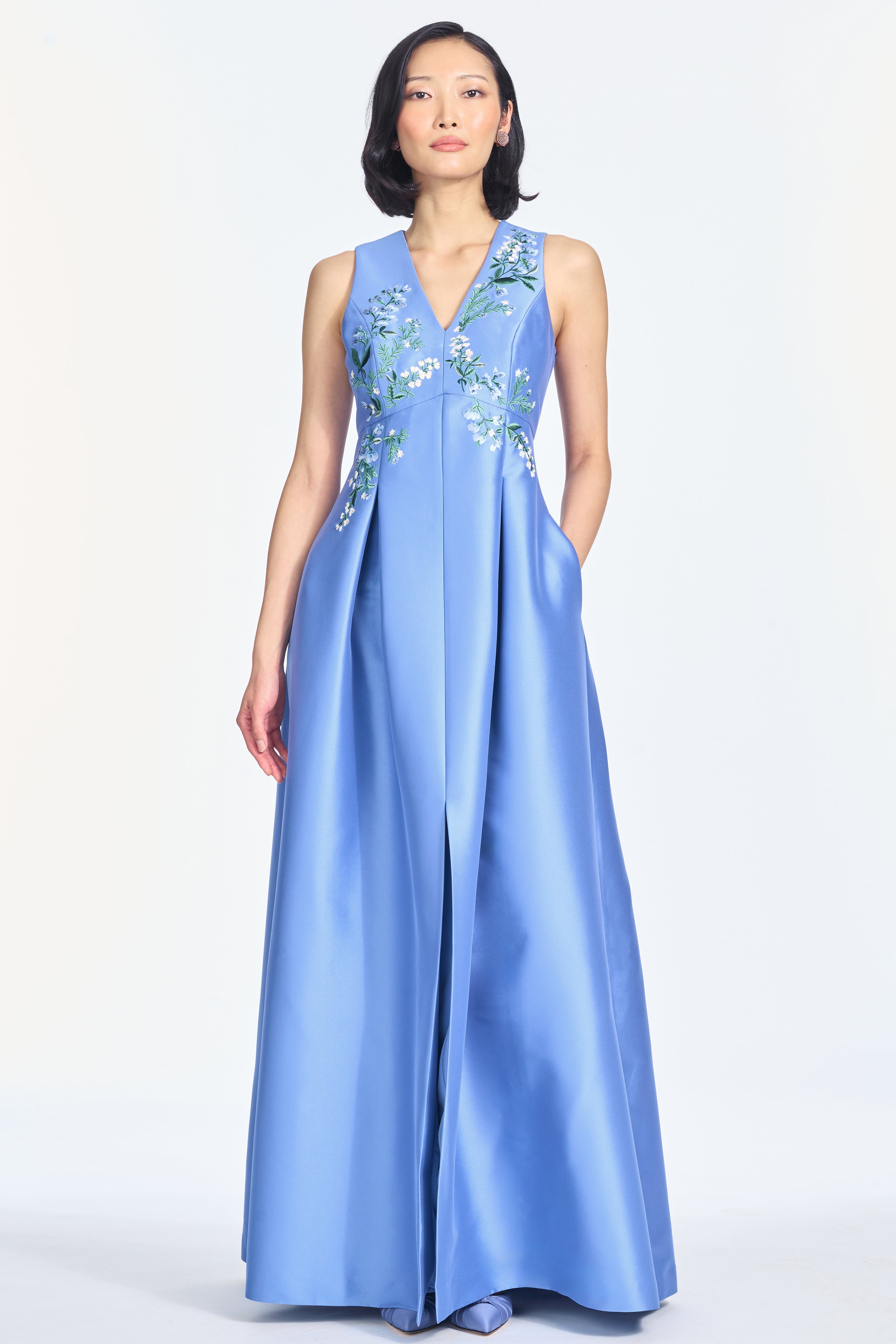 EMBROIDERED BROOKLYNNE GOWN - OPAL