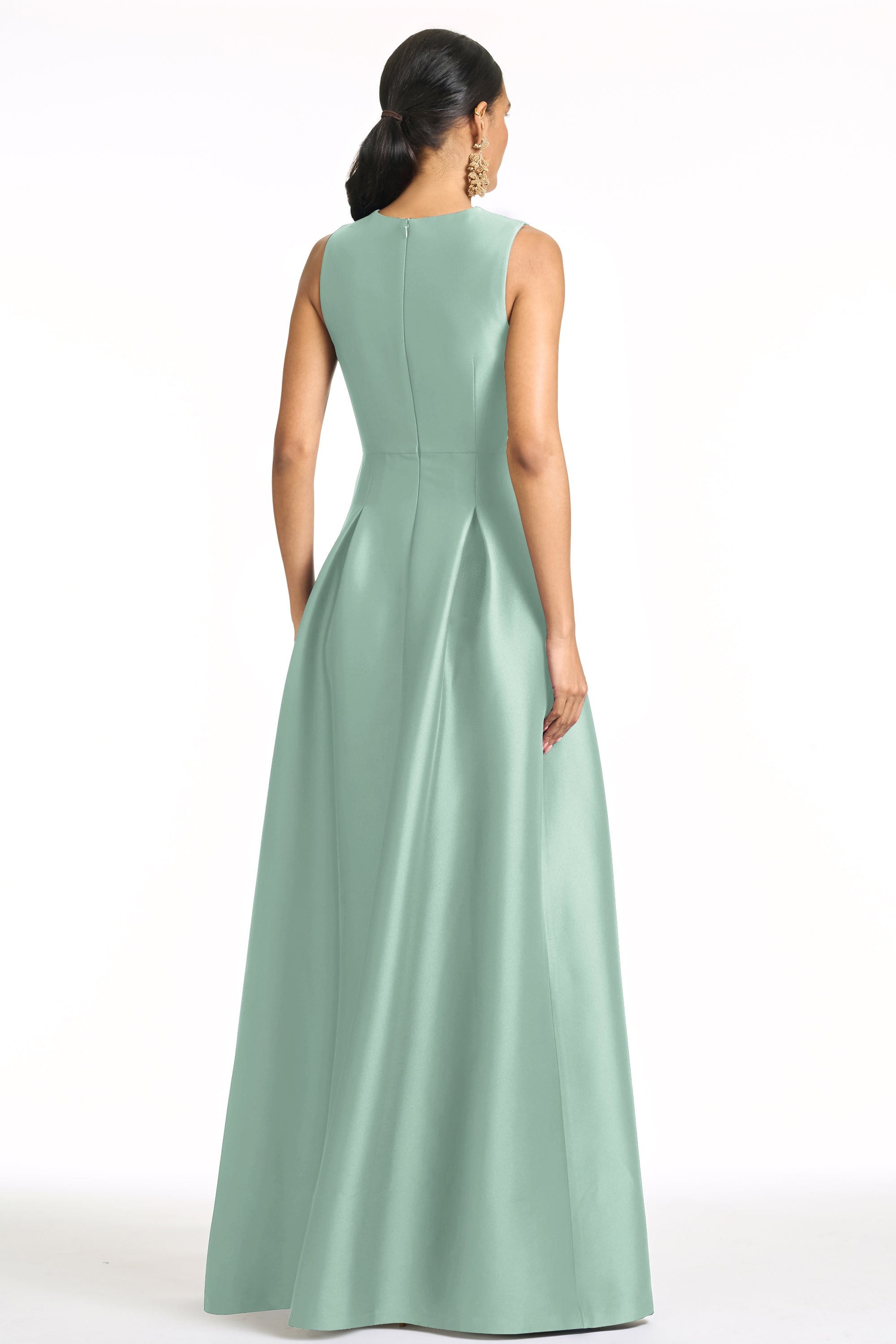 EMBROIDERED BROOKLYNNE GOWN - CELADON