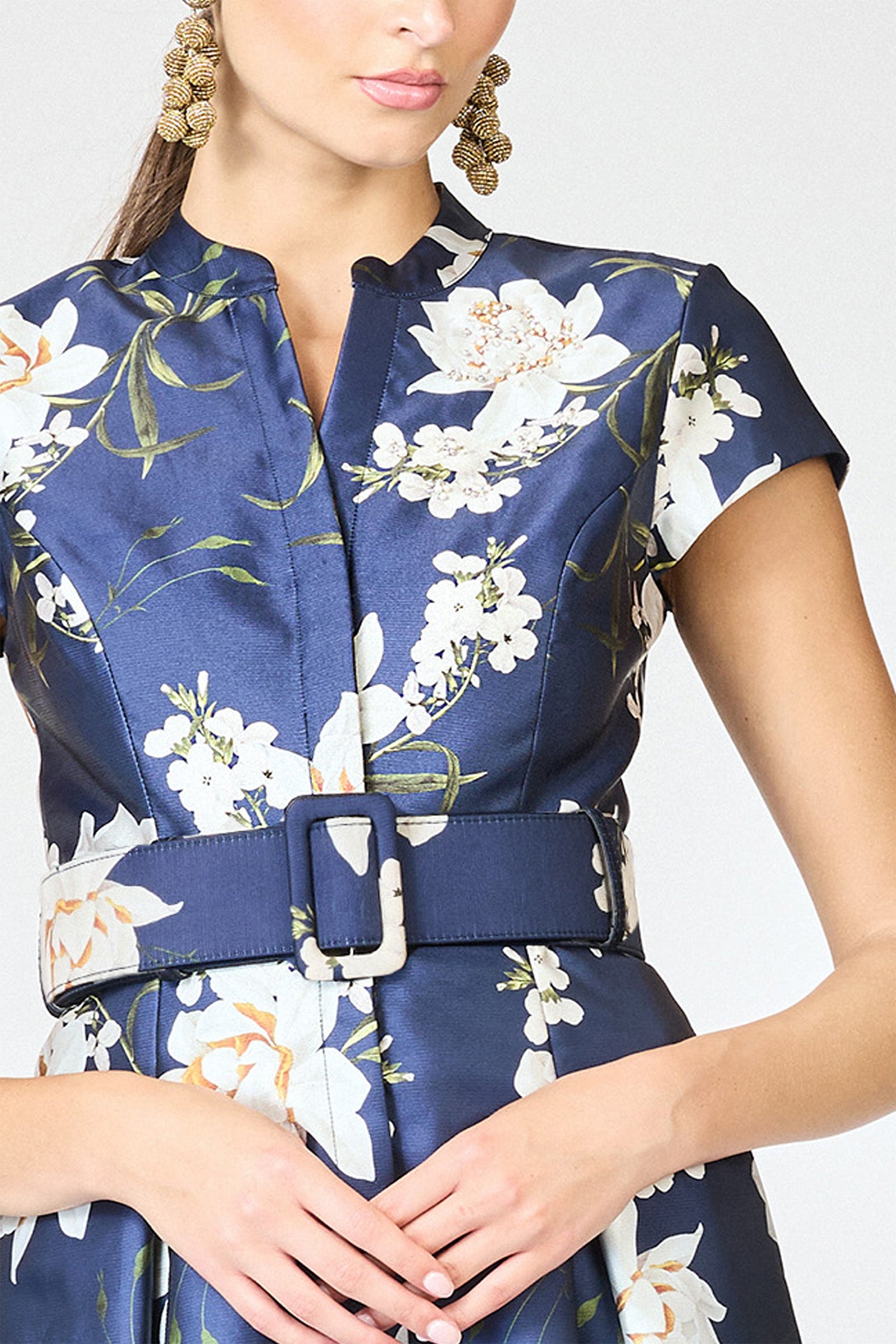 EMBELLISHED MARTA GOWN - NAVY NARCISSUS