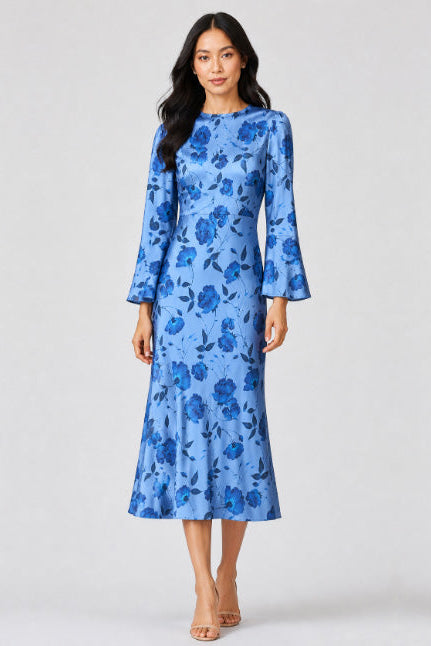 TYRA DRESS - WILD STEEL ROSES