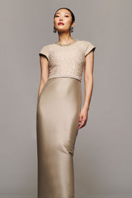 ISLA GOWN - DUNE/PEWTER