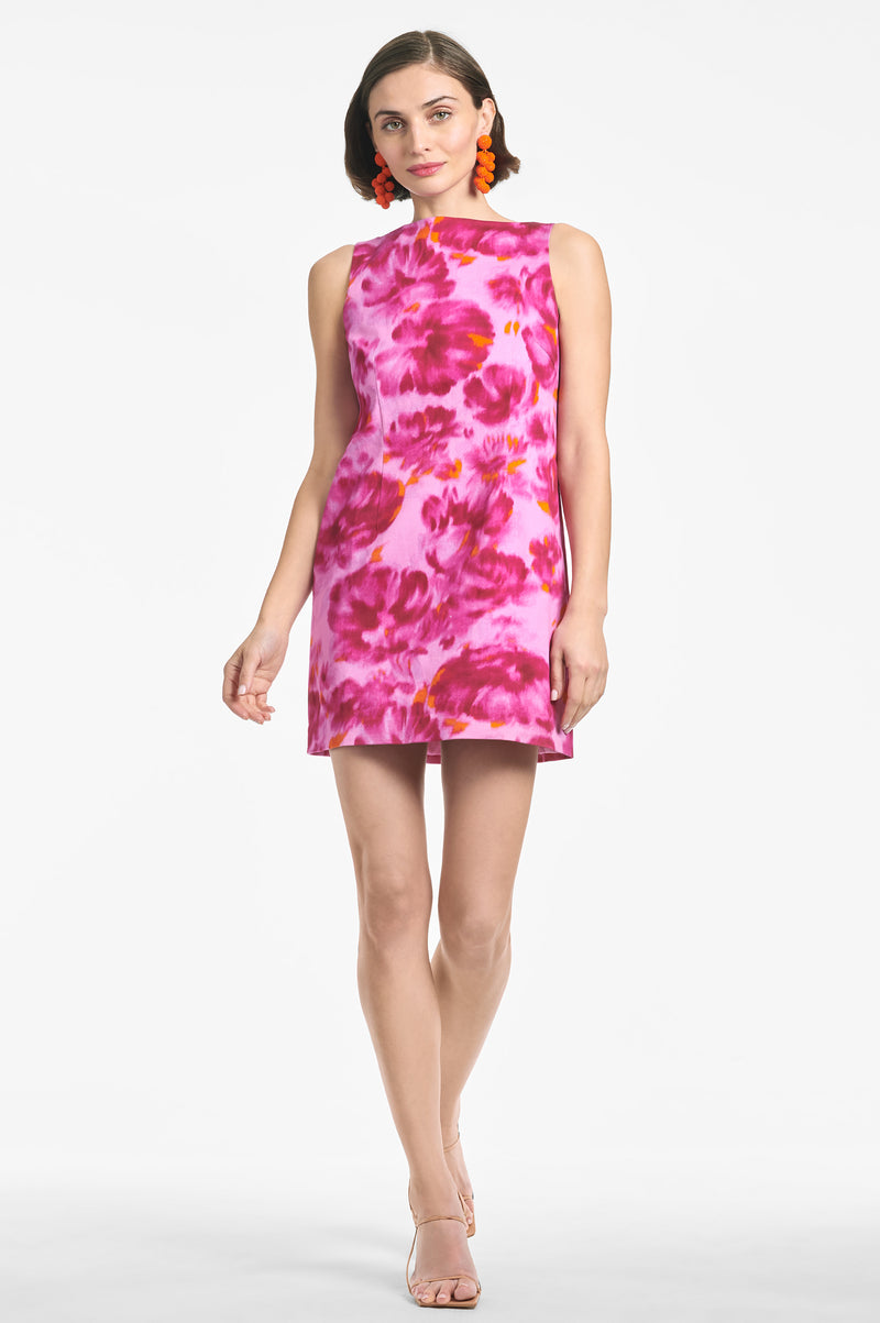 Addy Dress - French Pink Watercolor - Final Sale